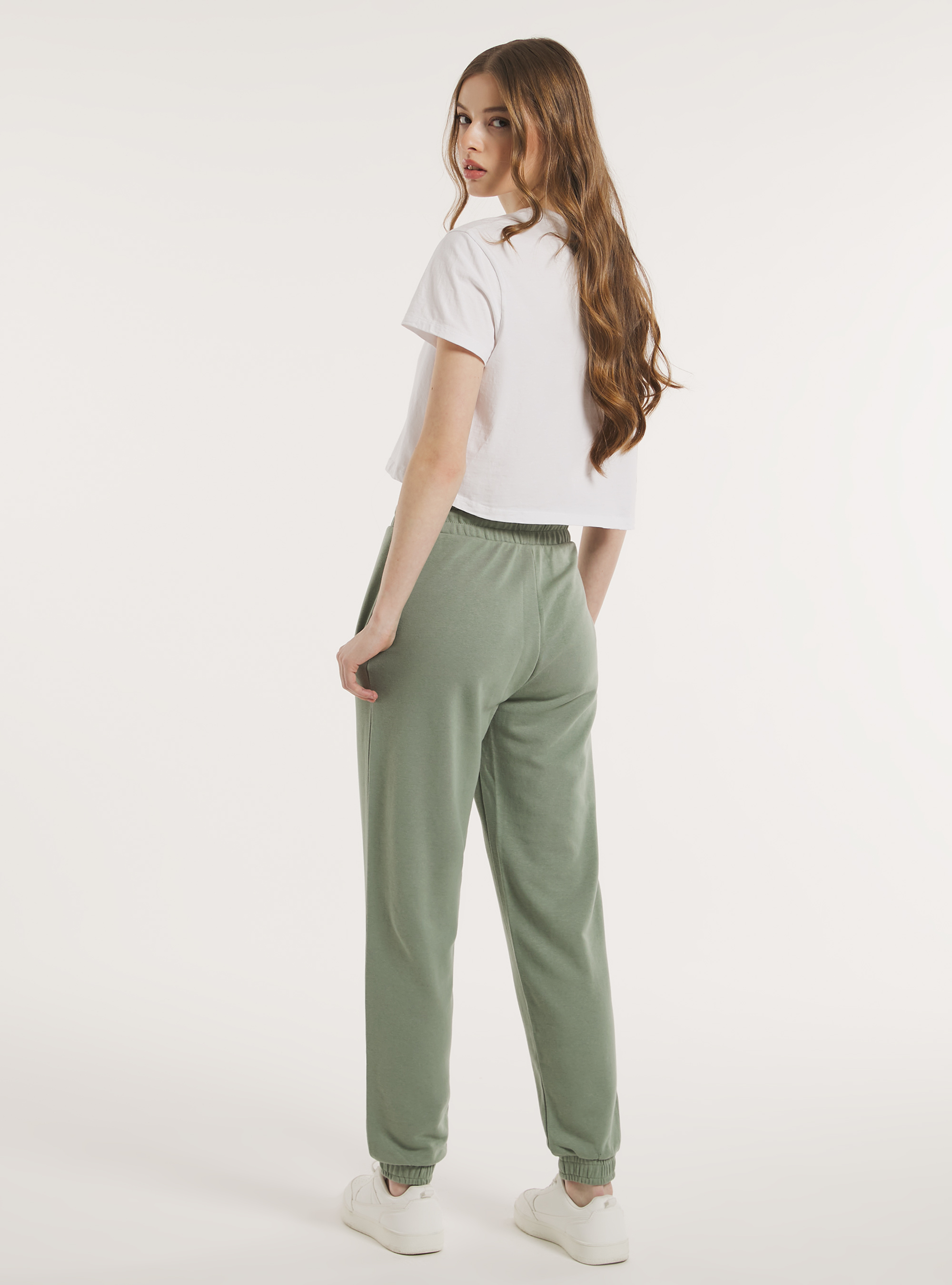 Plush jogger trousers, KY3 KAKY LIGHT
