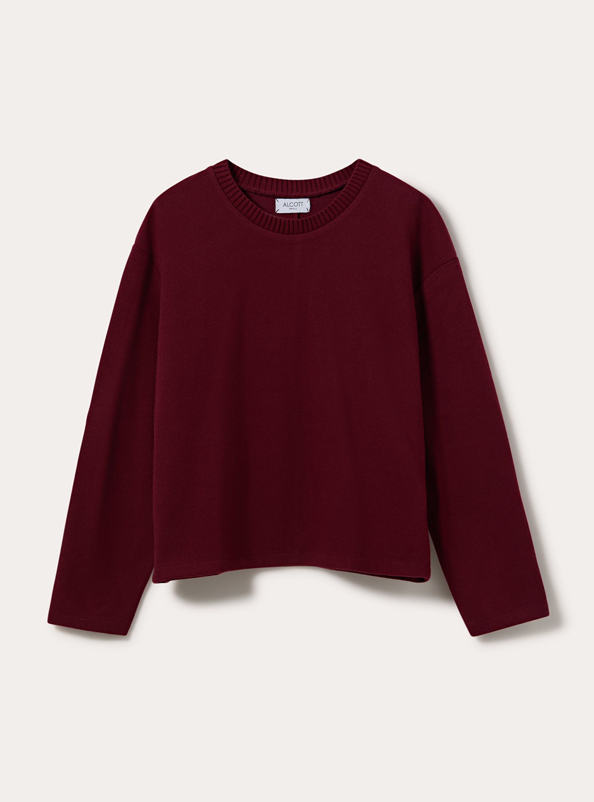 Maglia collo rotondo, BO1 BORDEAUX DARK