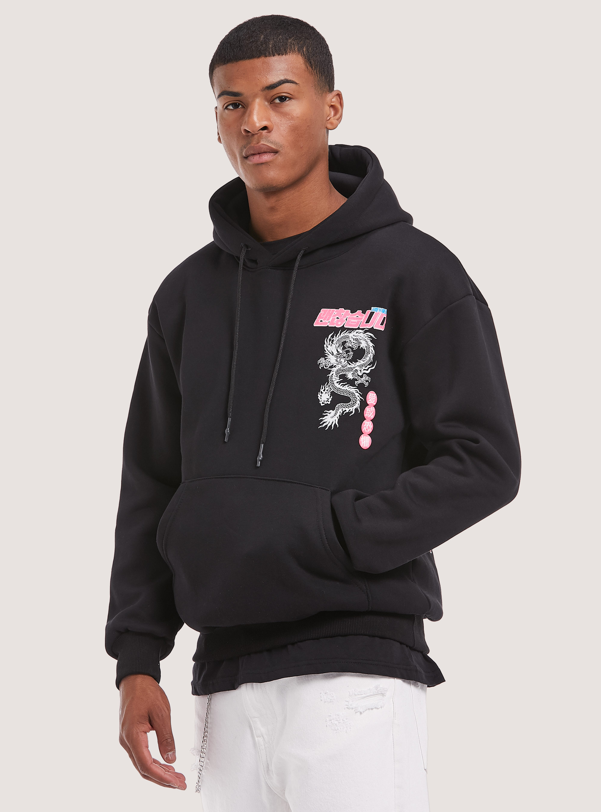 Sweat-shirt avec imprimé Manga Collection, BK1 BLACK