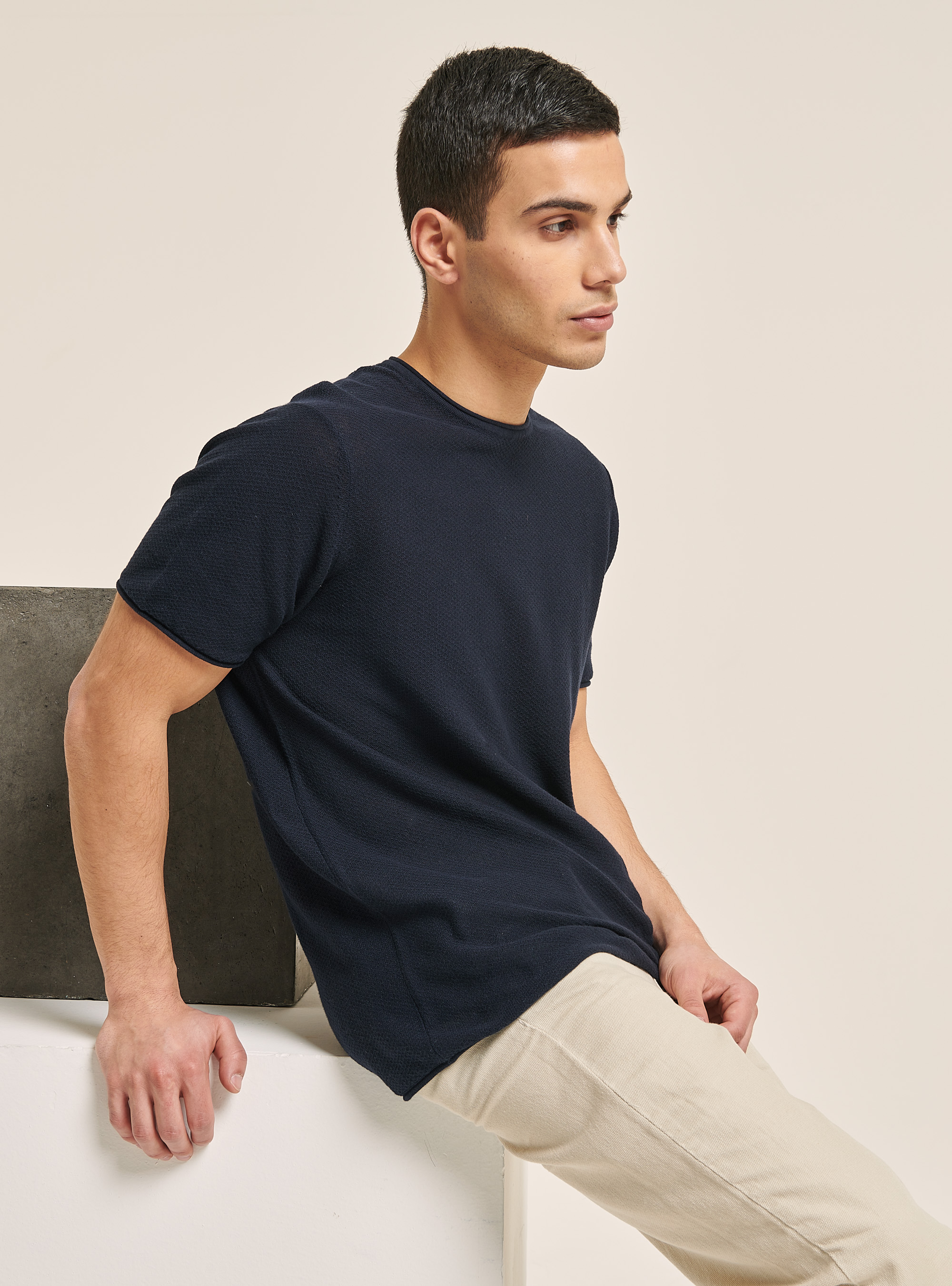 Lightweight roll neck pullover, C2254 BLUE