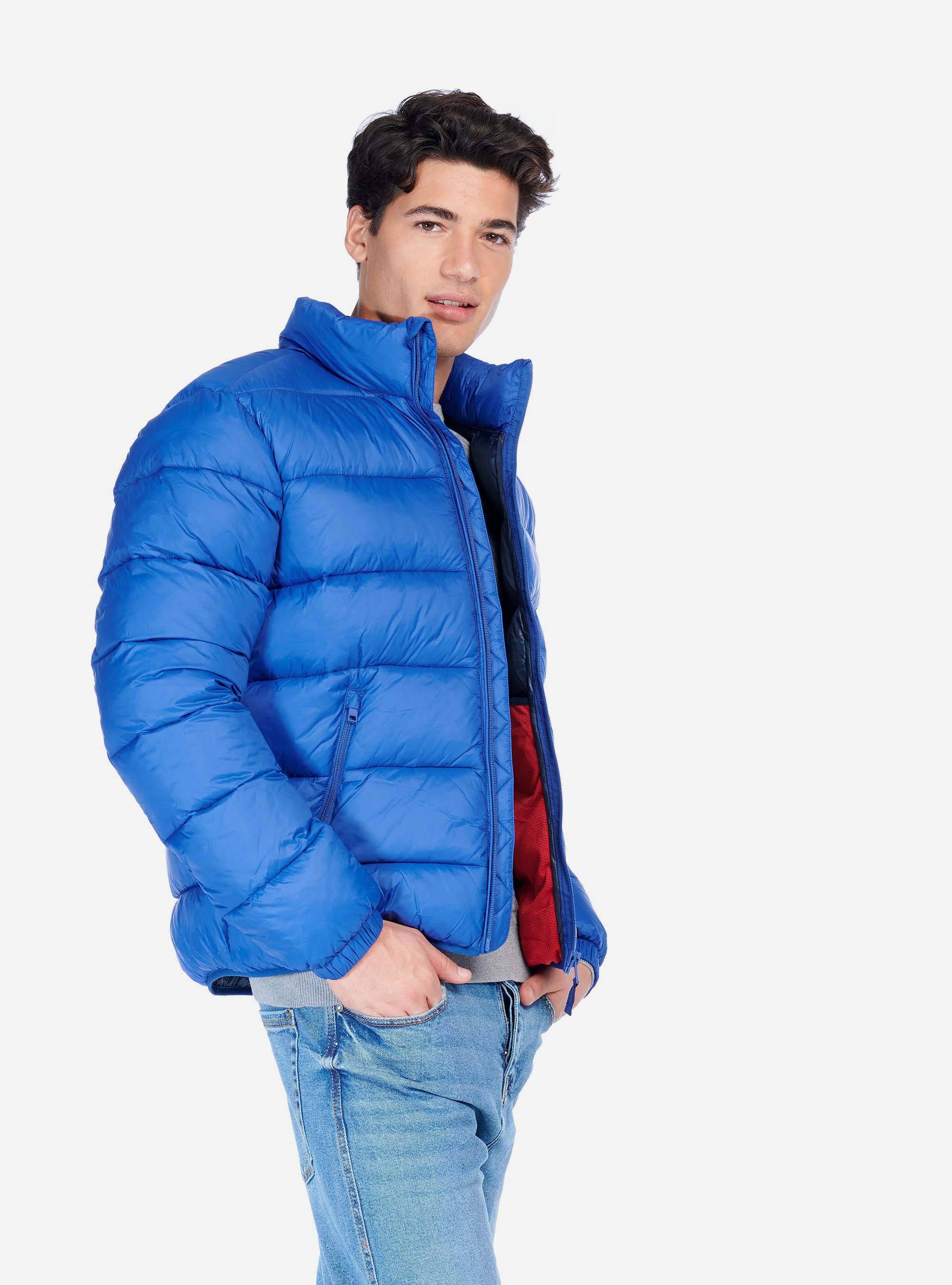 CAZADORA CON CAPUCHA, AZUL