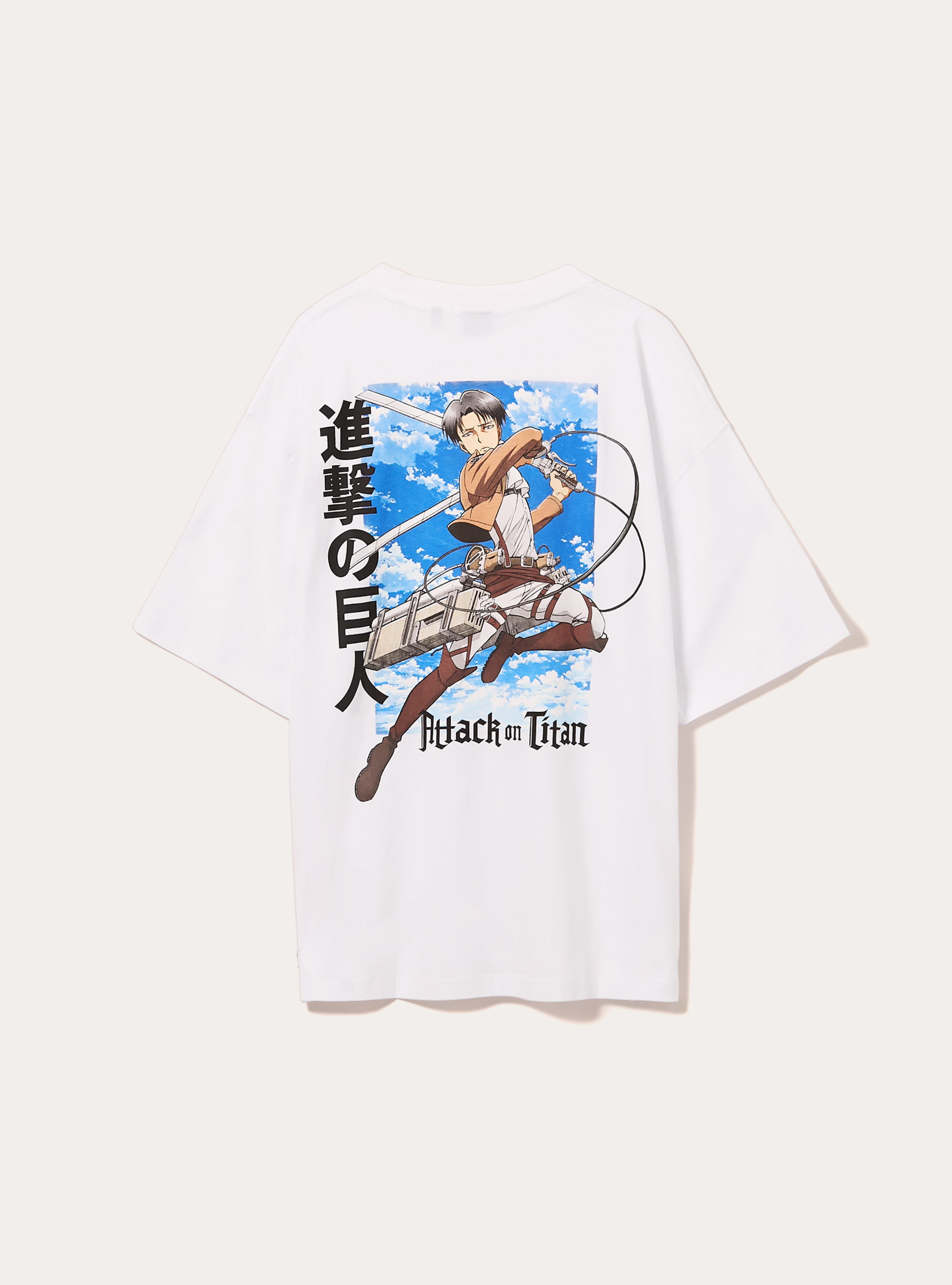 T-shirt attack on titan boxy fit, WH3 WHITE