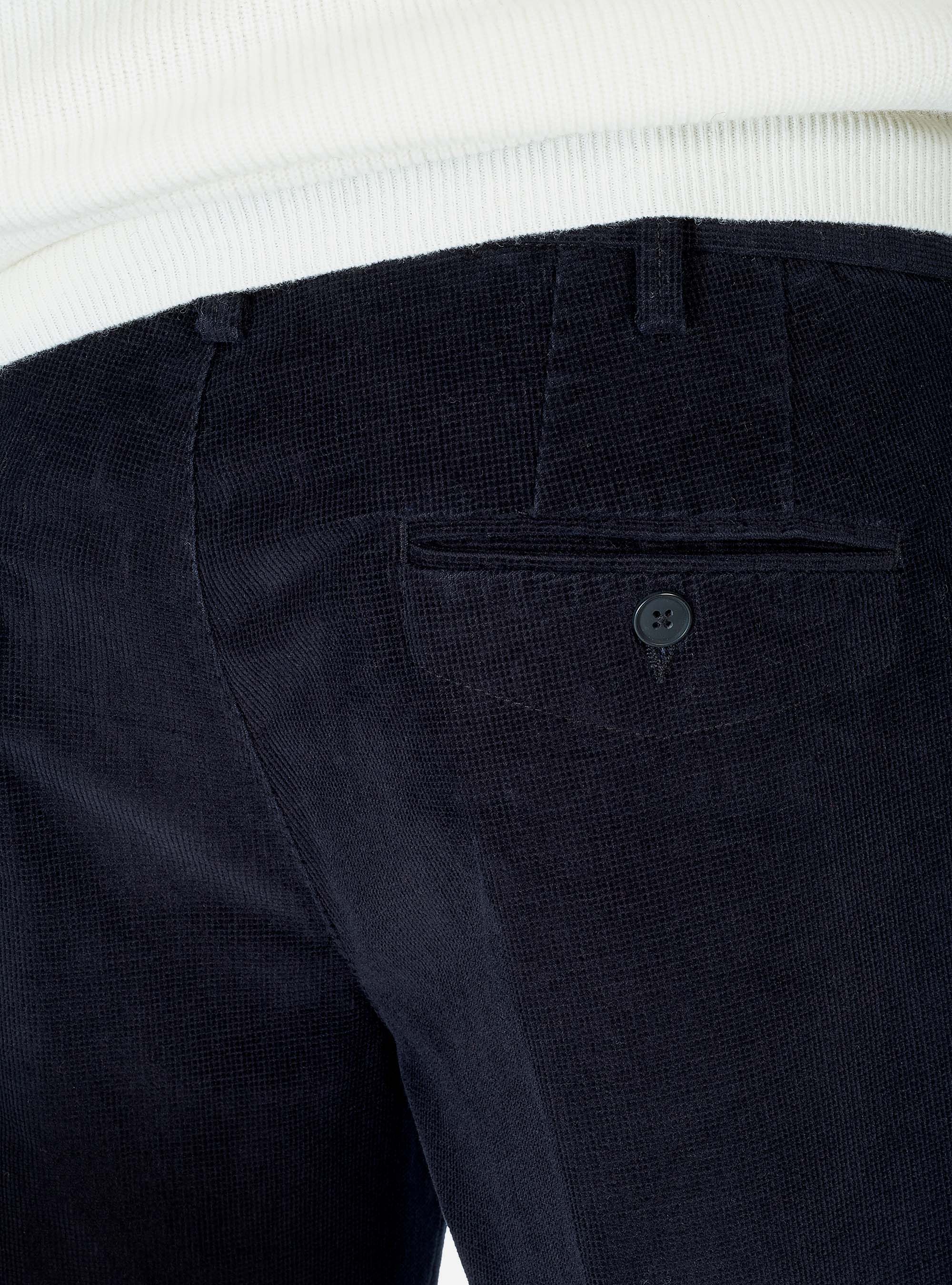 Pantaloni chino in velluto, NERO