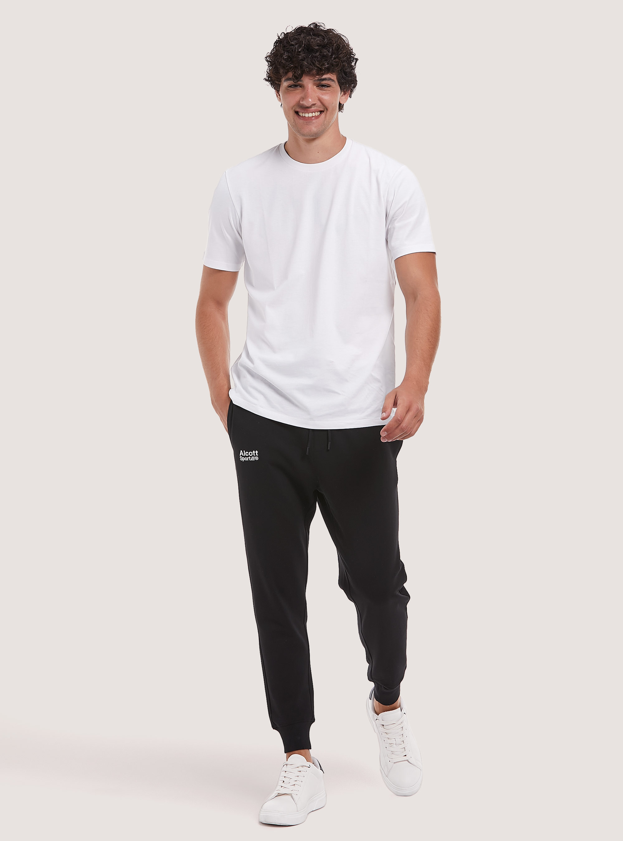Plush jogger trousers, BLACK