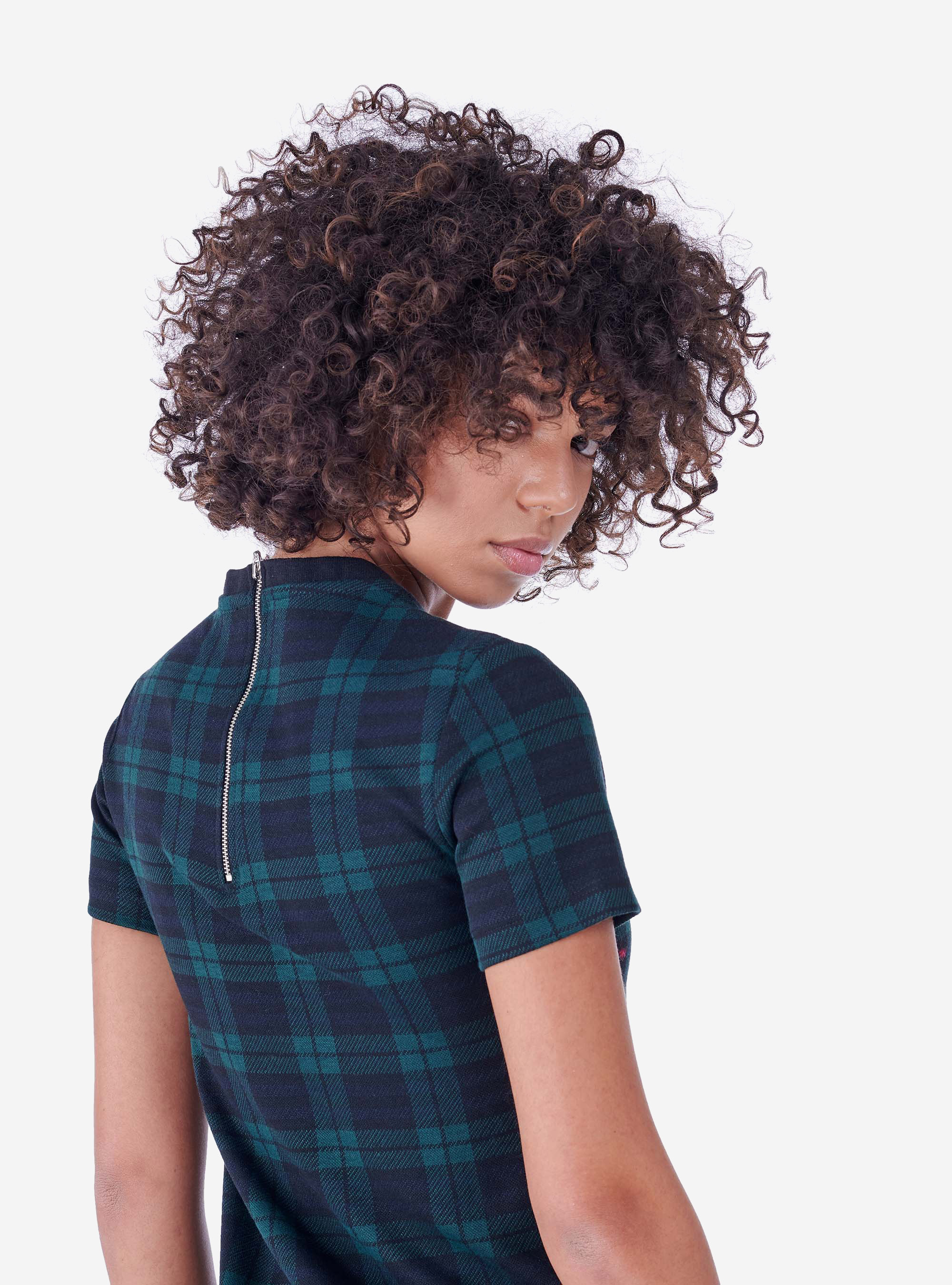 VESTIDO DE FANTAS, VERDE A CUADROS