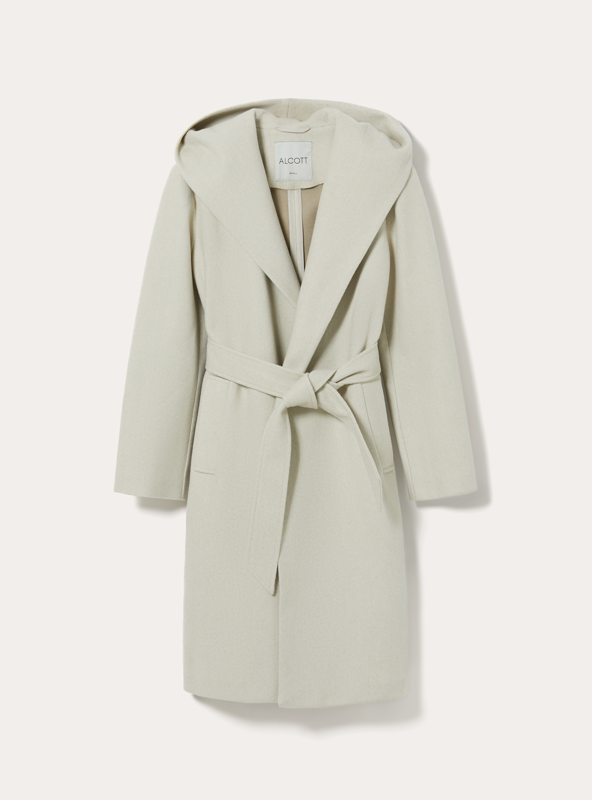 Coat with hood and belt, MWH2 OFF WHITE MEL