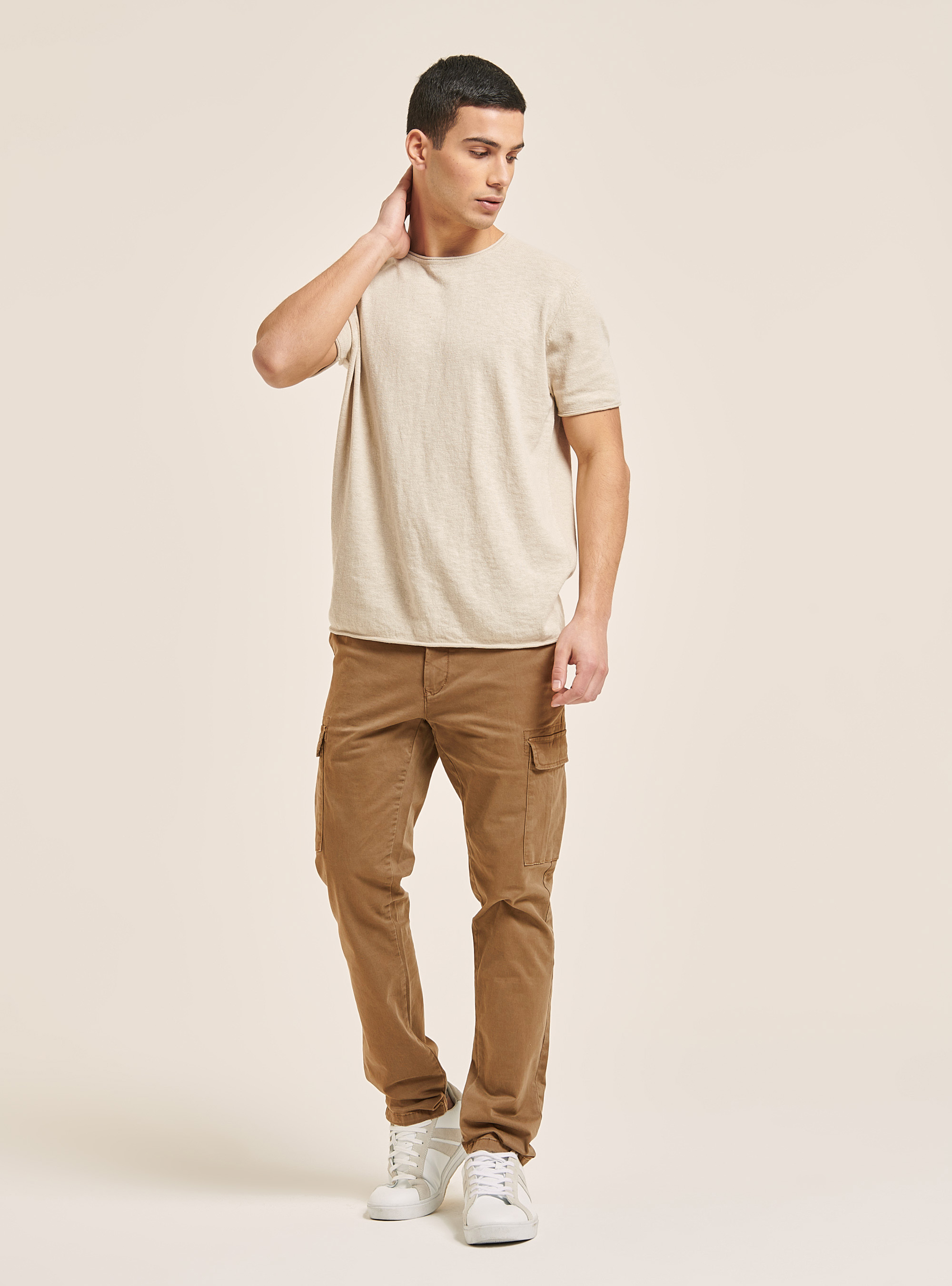 Cotton cargo chinos, TOBACCO