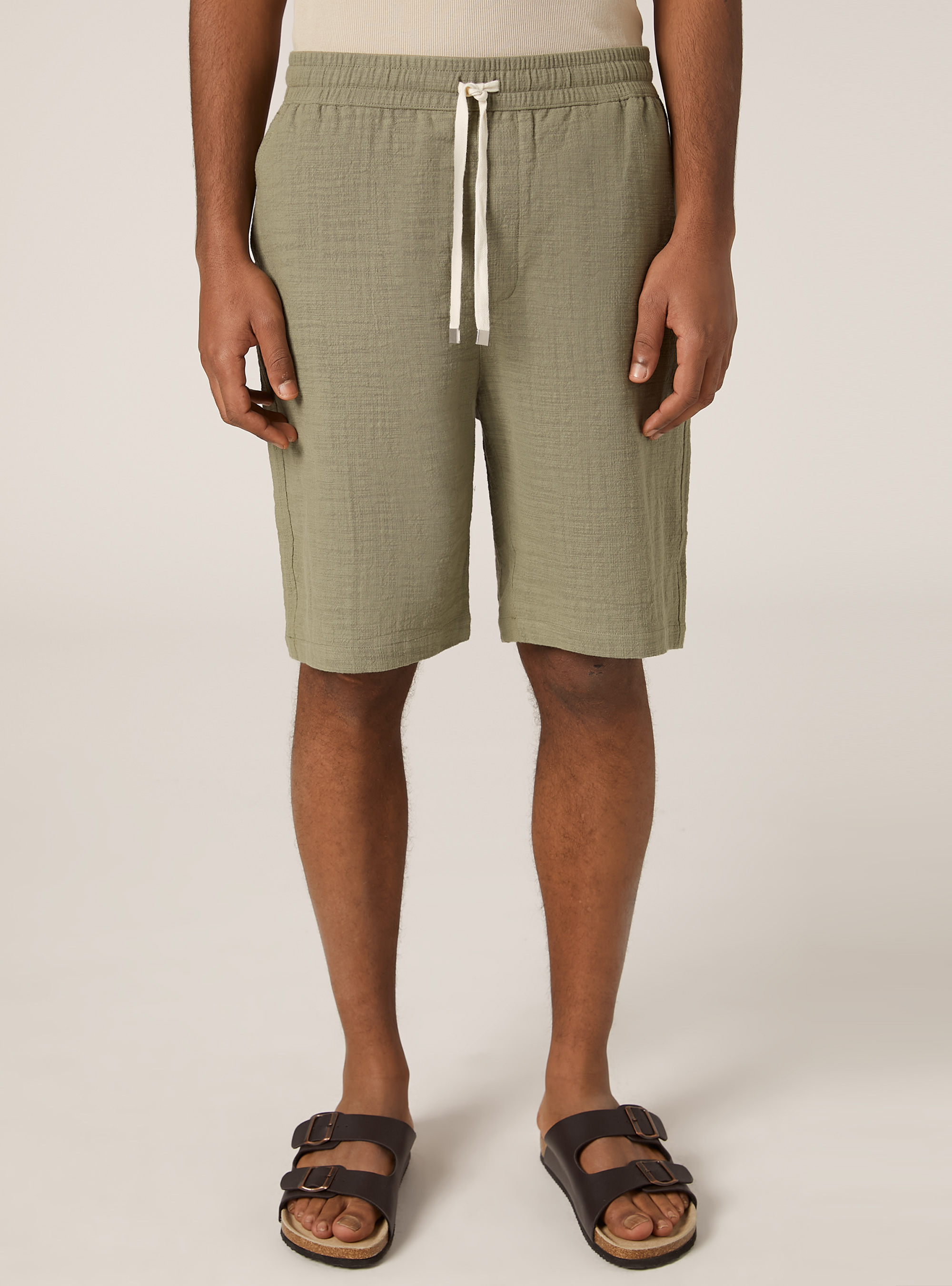 Cotton bermuda shorts with elastic waistband, KY2 KAKY MEDIUM