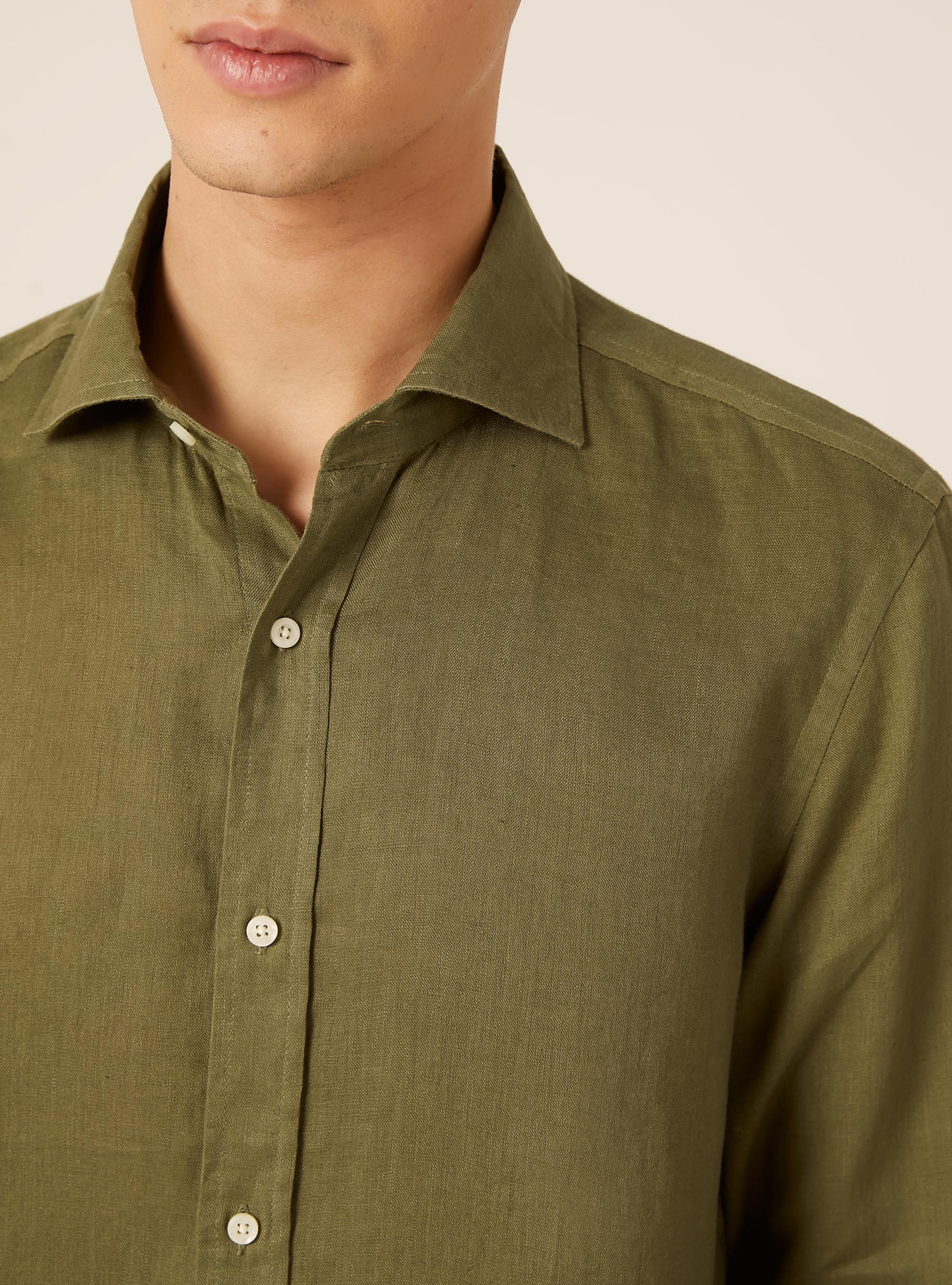 Camicia basica in lino, KY2 KAKY MEDIUM