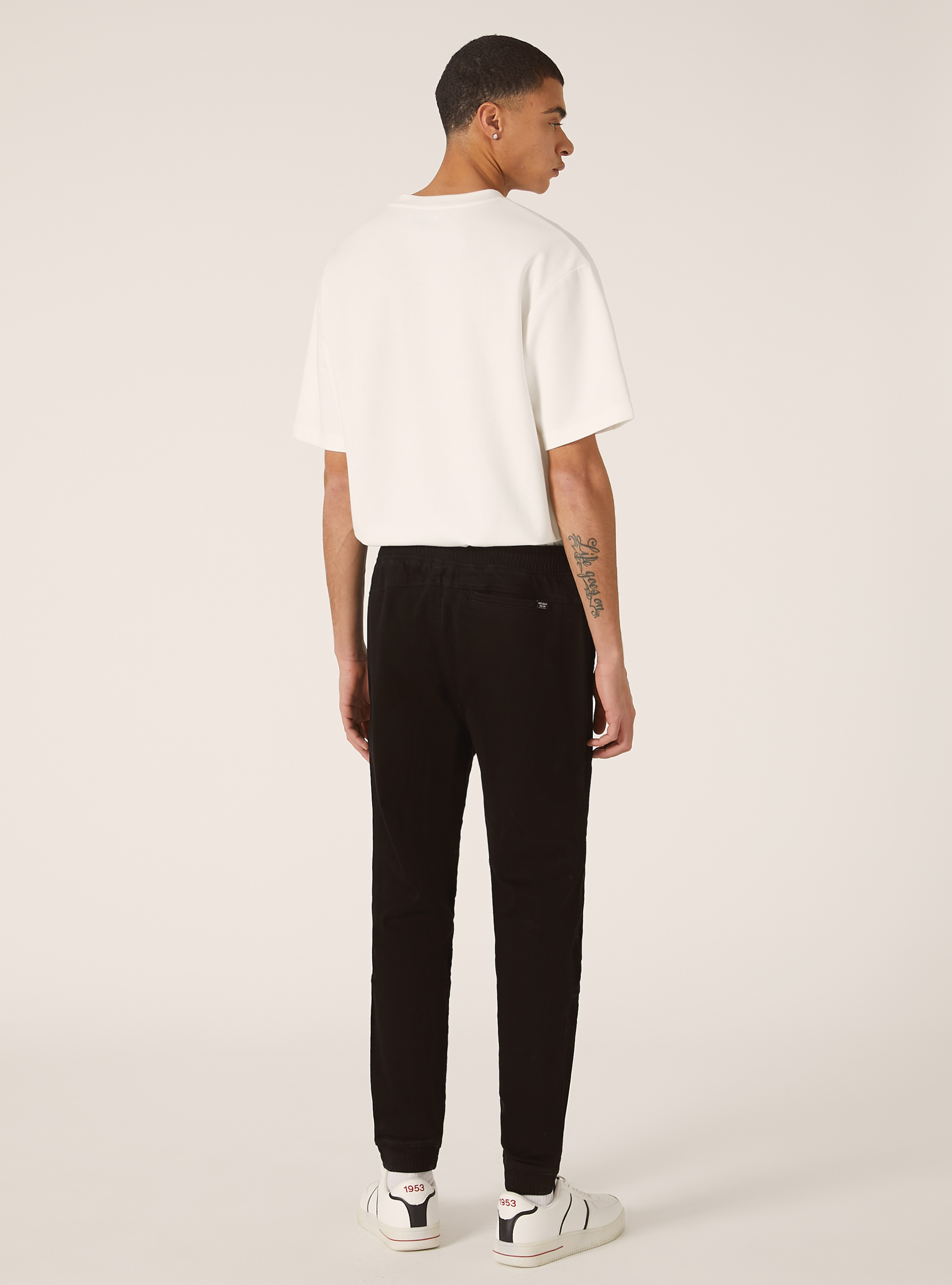 Cotton jogger trousers, BK1 BLACK