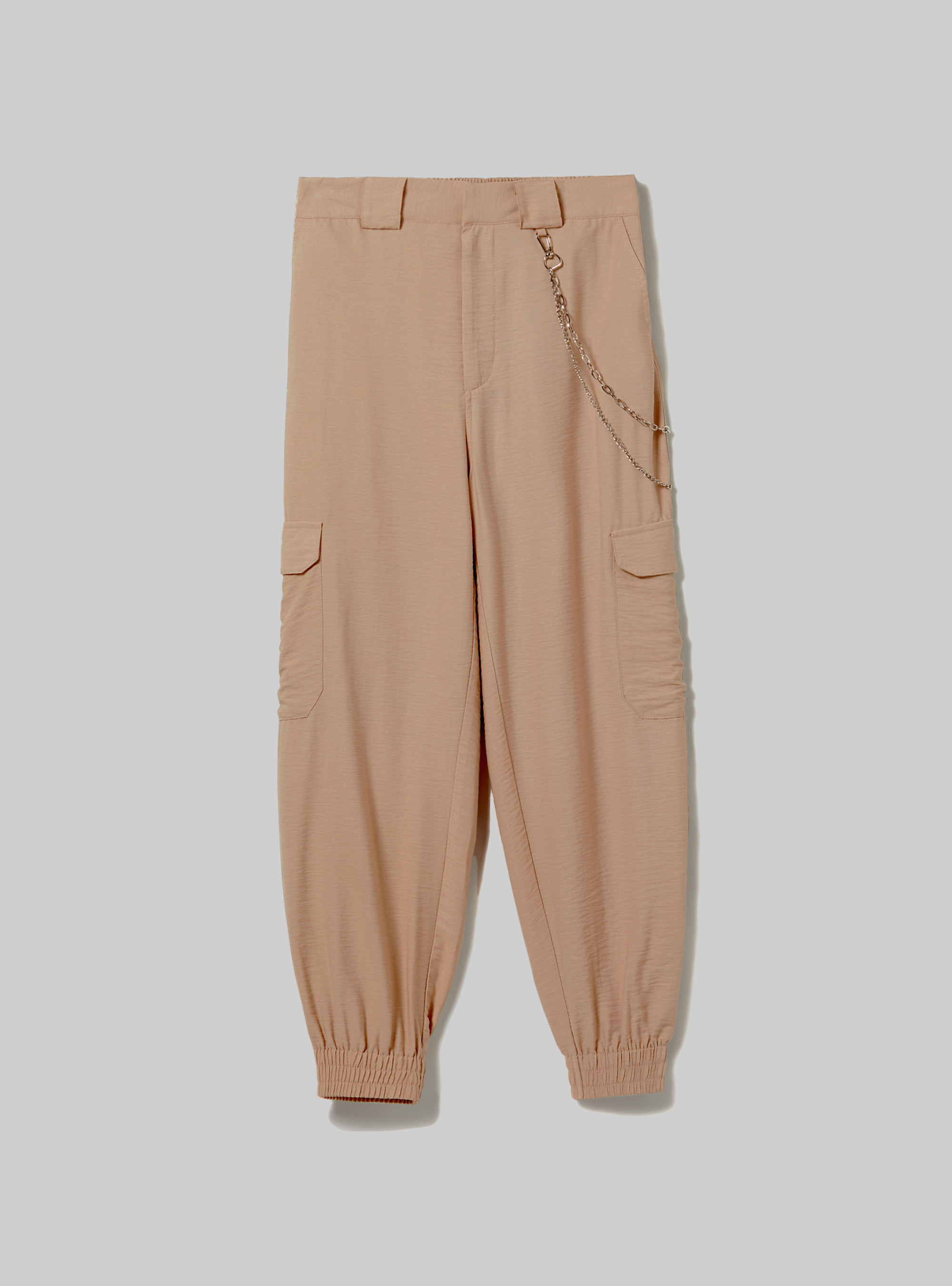 Linen blend chain trousers, TB2 TOBACCO MEDIUM