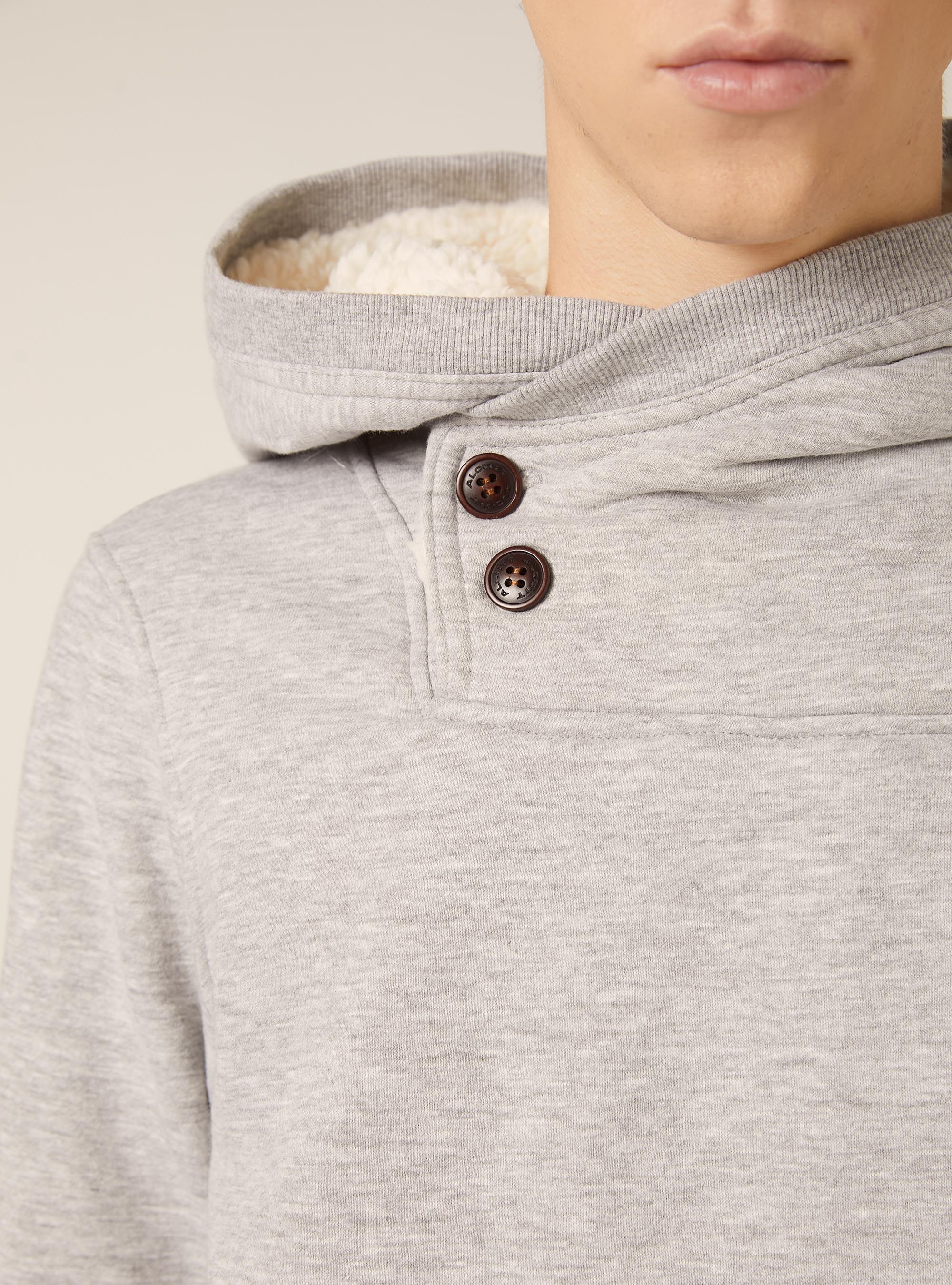 Faux fur hoodie, MGY2 GREY MEL MEDIUM