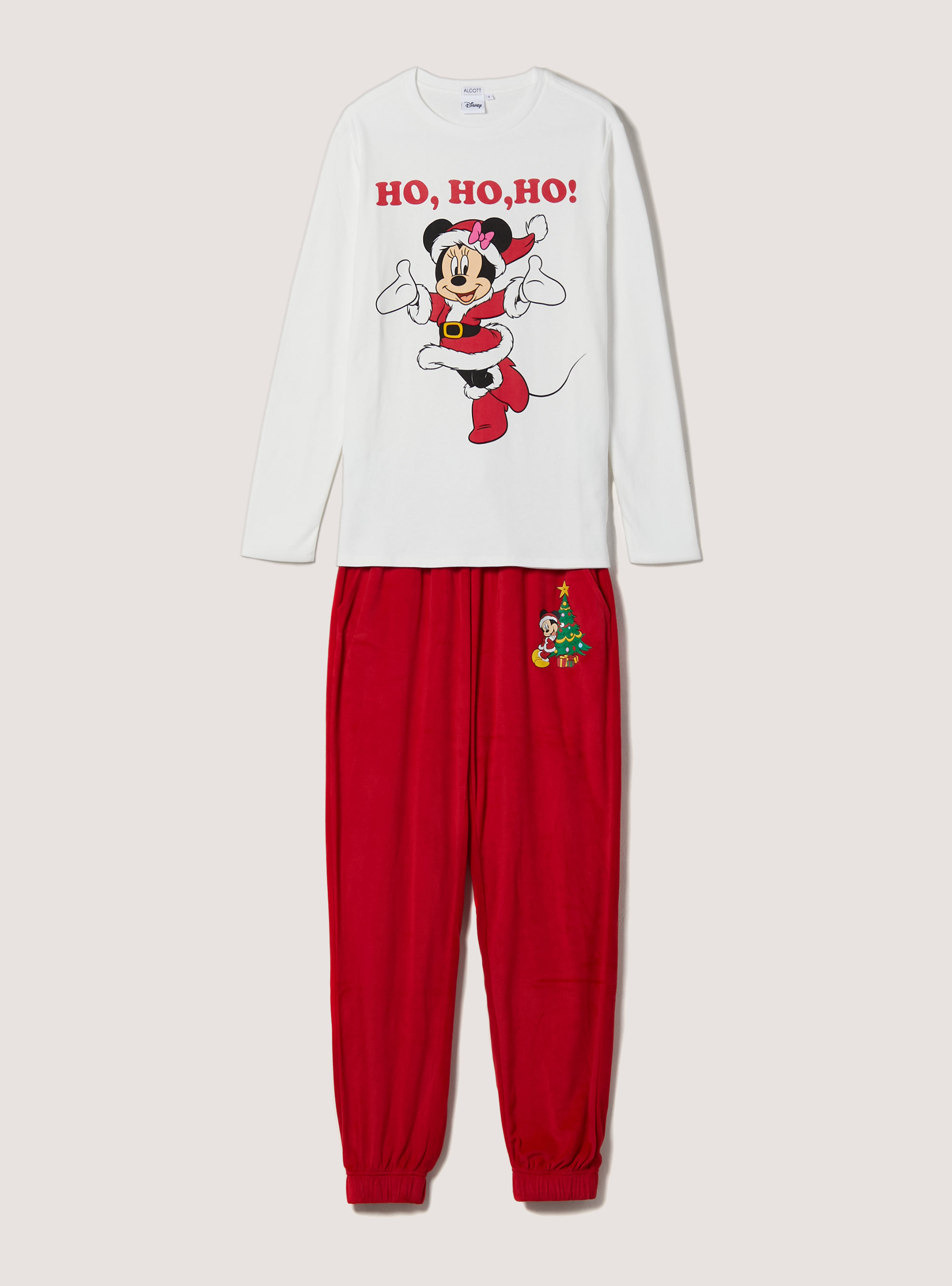Pigiama minnie claus interlock ciniglia, WH2 WHITE