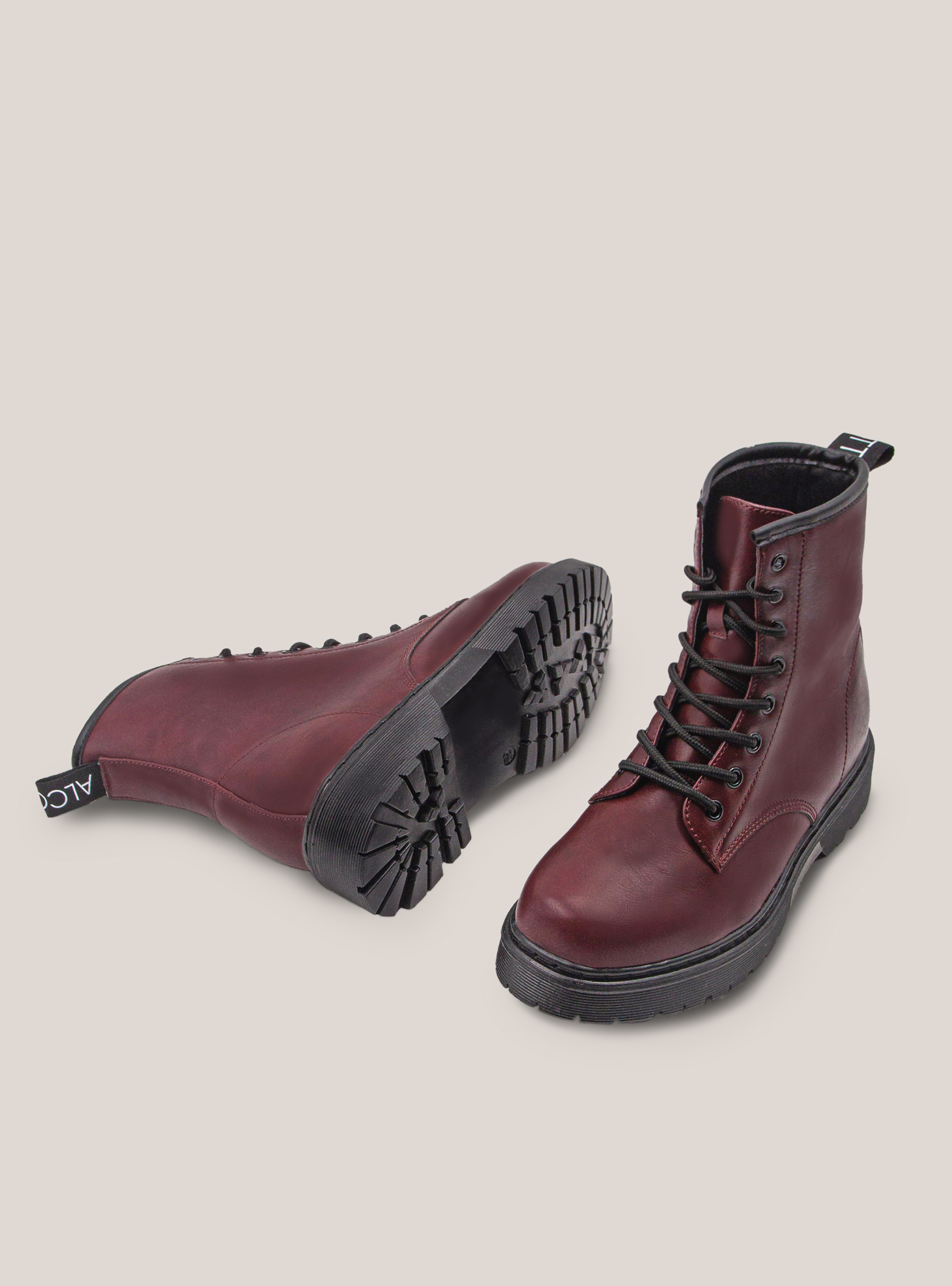 Solid-coloured leather effect amphibian, BORDEAUX