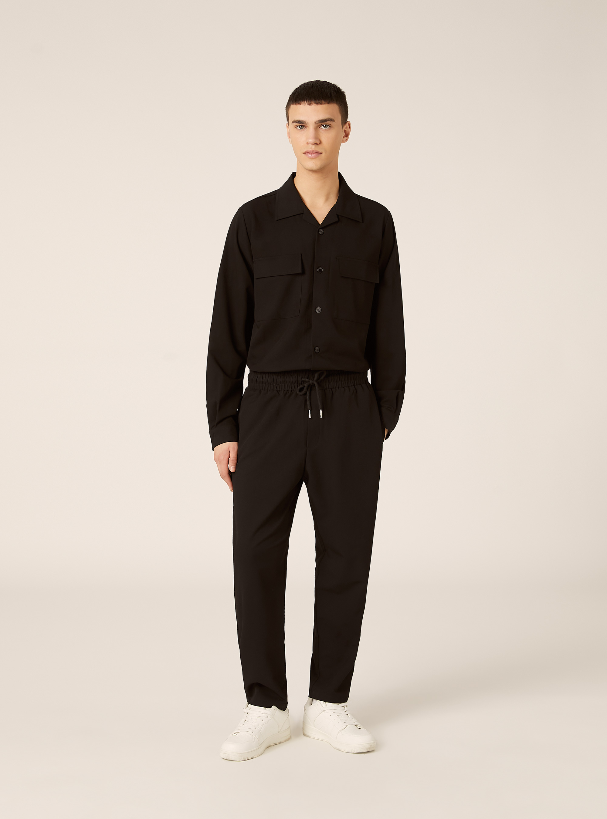 Pantaloni jogger carrot fit, BK1 BLACK