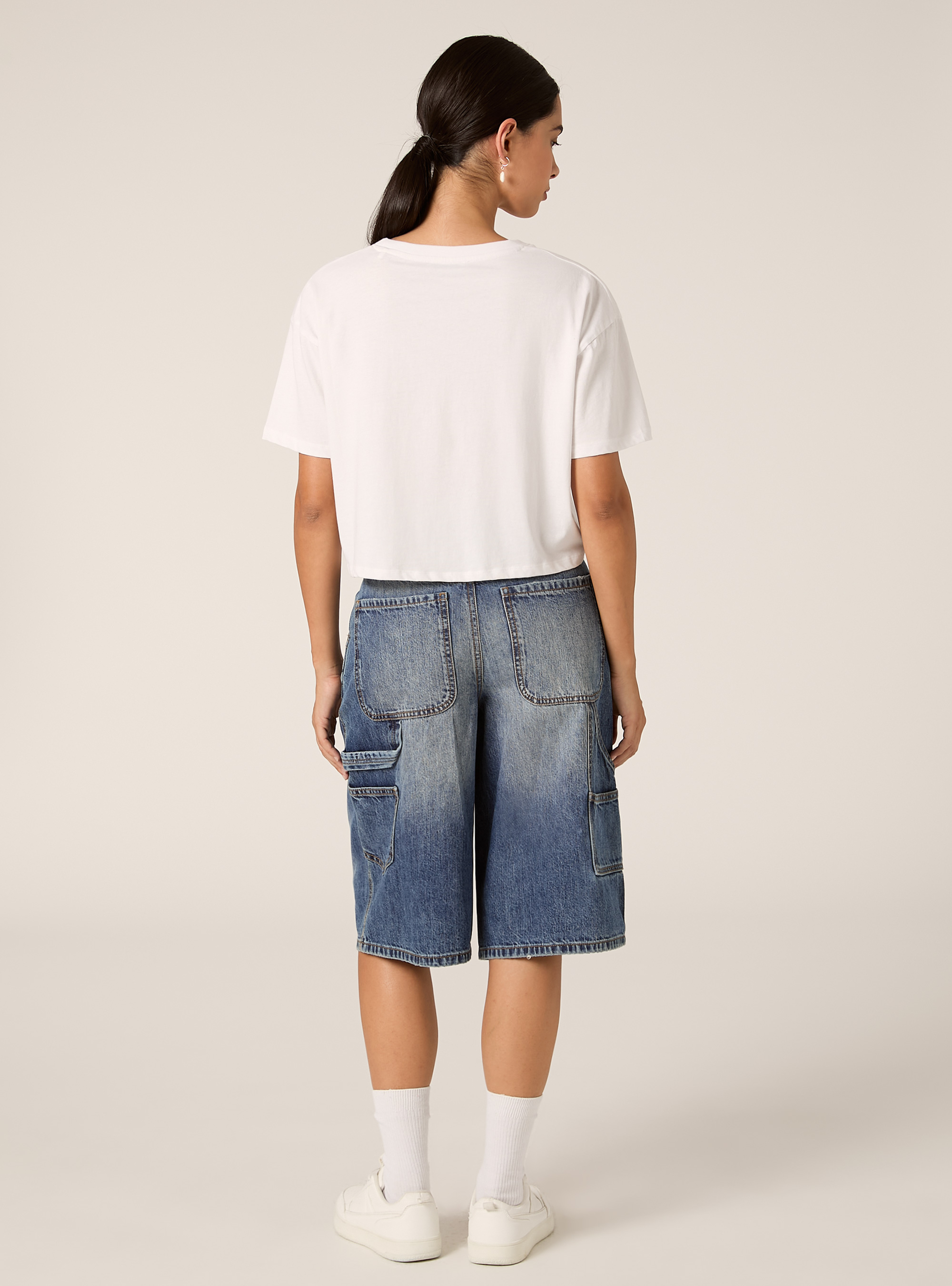 Bermuda jort carpenter in denim, D003 MEDIUM BLUE