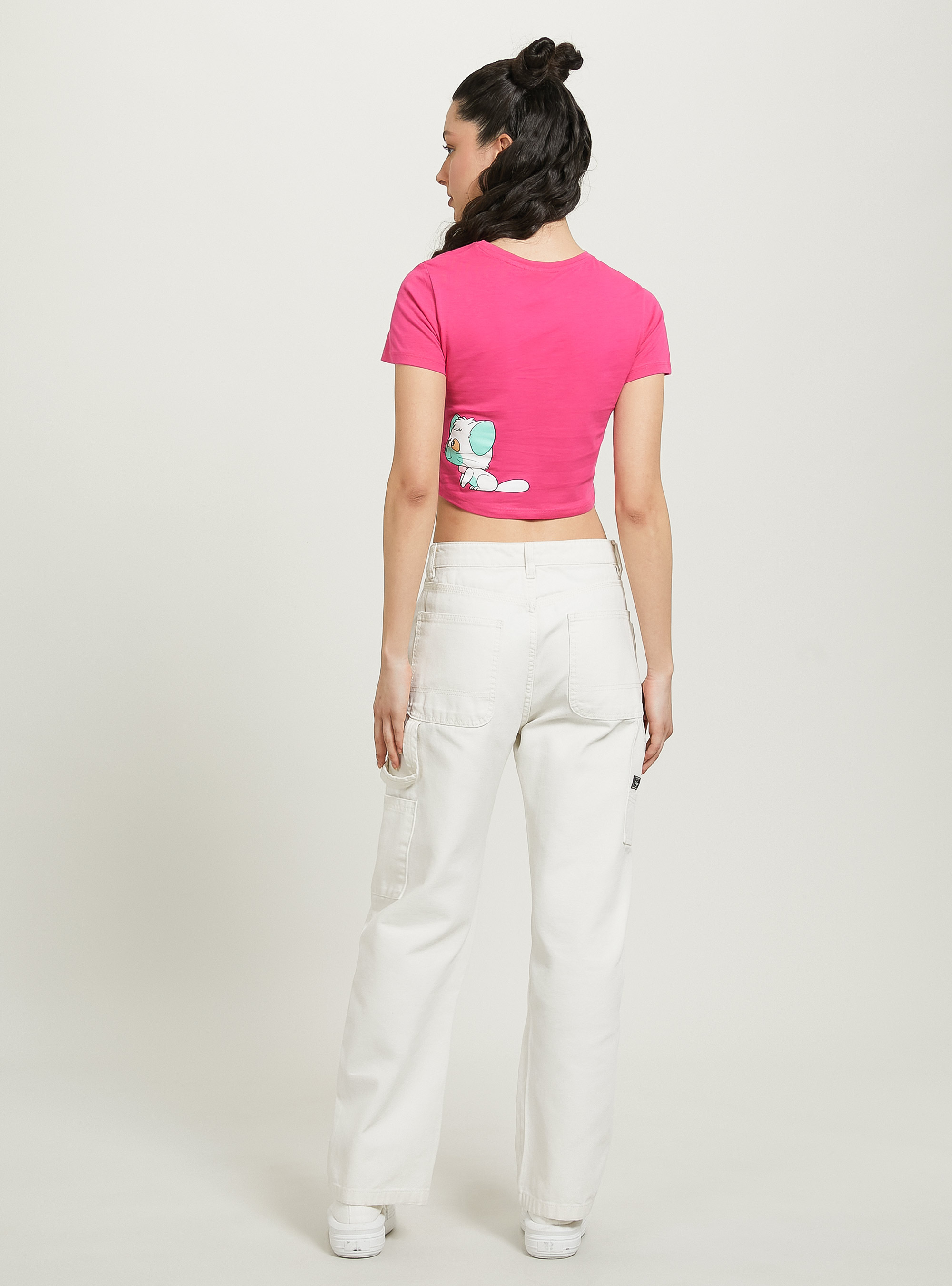 Creamy / Alcott cropped t-shirt, FX2 FUXIA MEDIUM