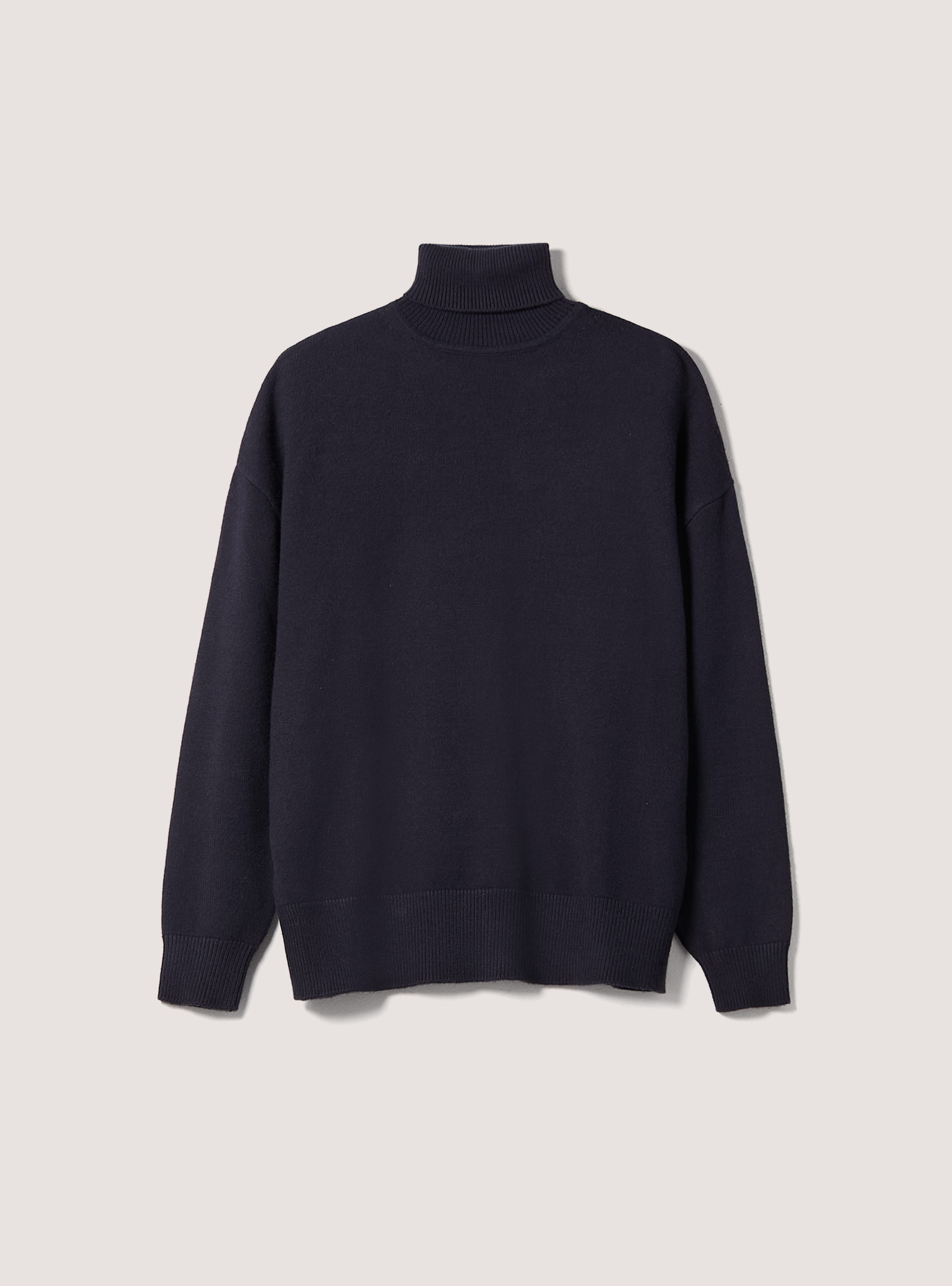 Pullover morbido collo alto boxy fit elasticizzato, NA1 NAVY DARK