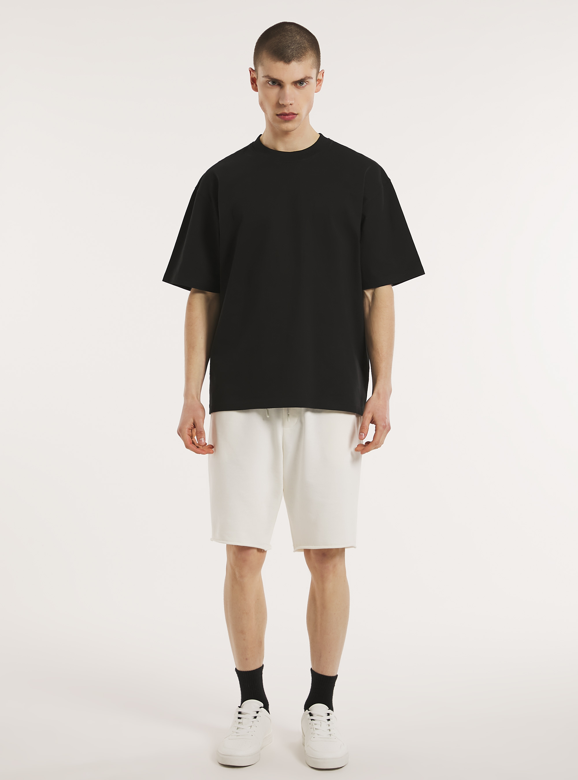 Bermuda jogger de algodón, WH1 OFF WHITE