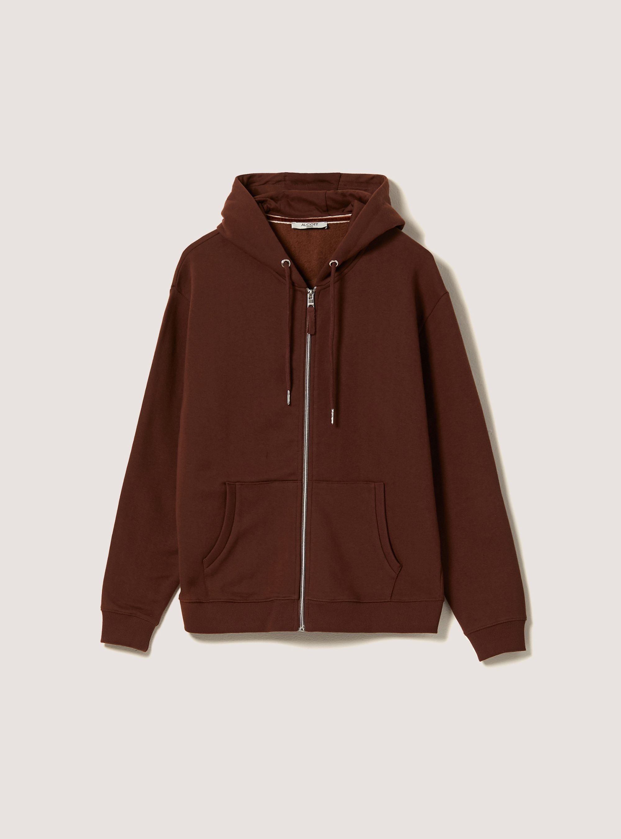 Cotton zip hoodie, BR2 BROWN MEDIUM