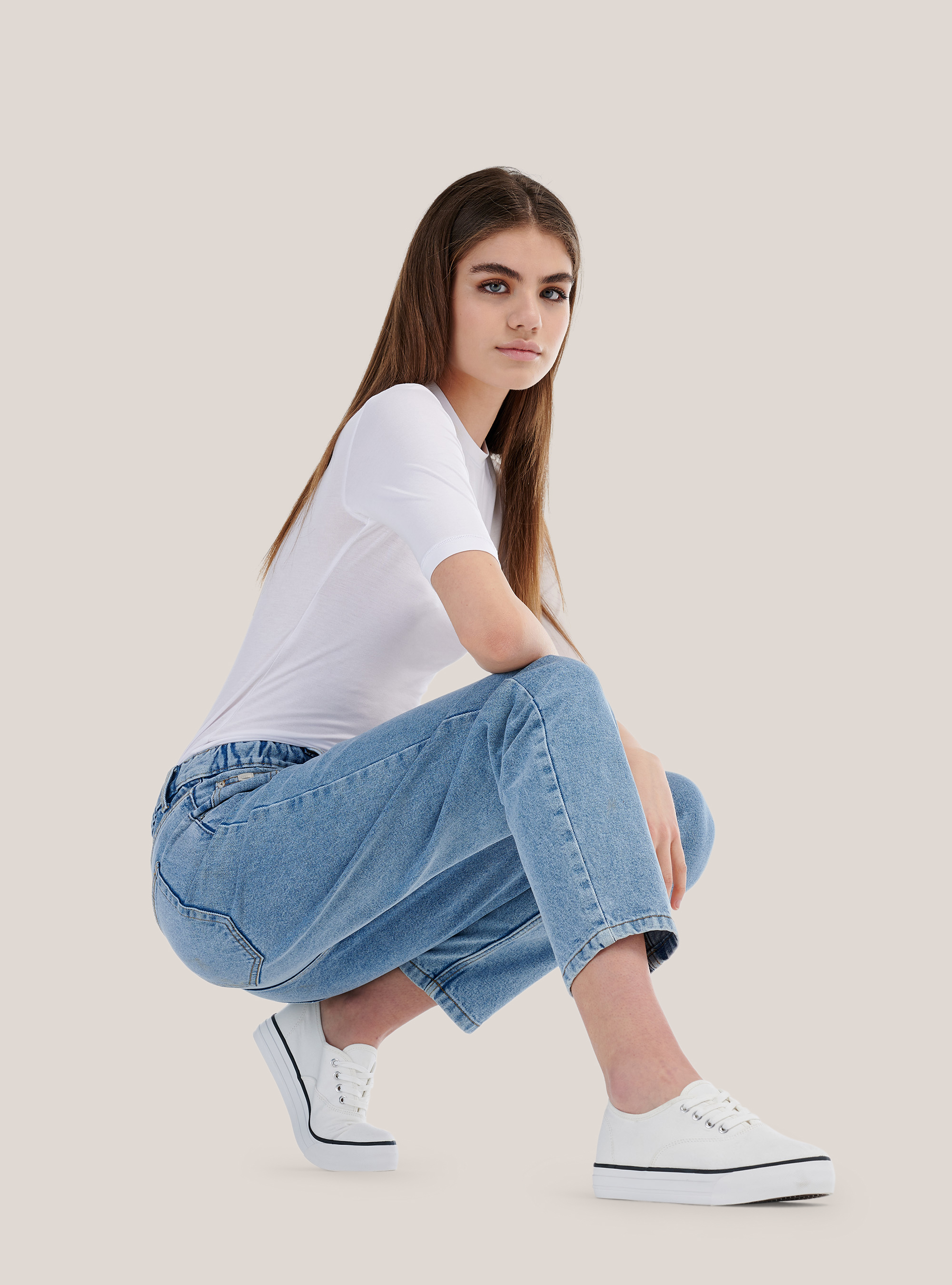 Sneakers de tela, BLANCO