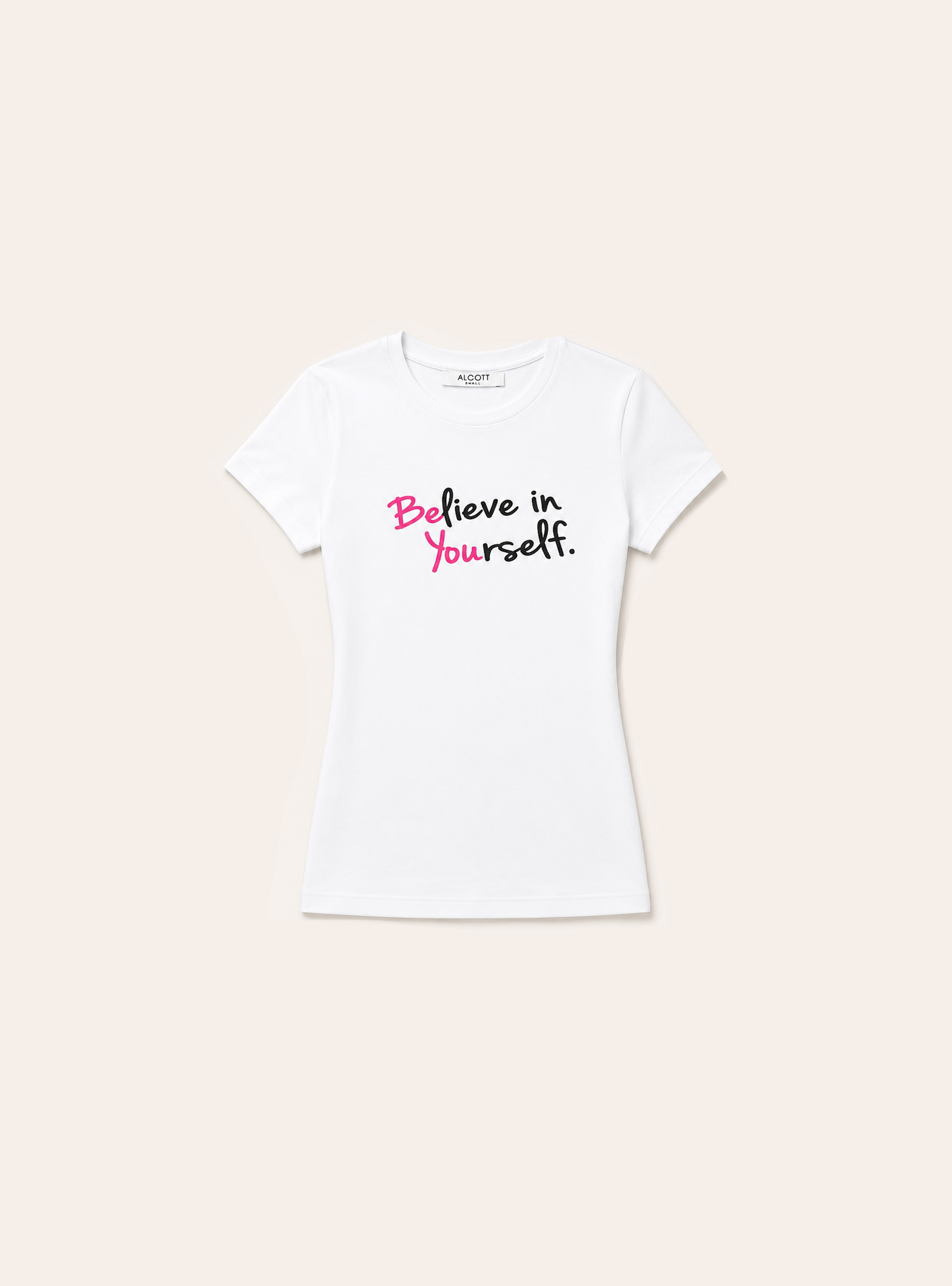 T-shirt regular con stampa, WH3 WHITE