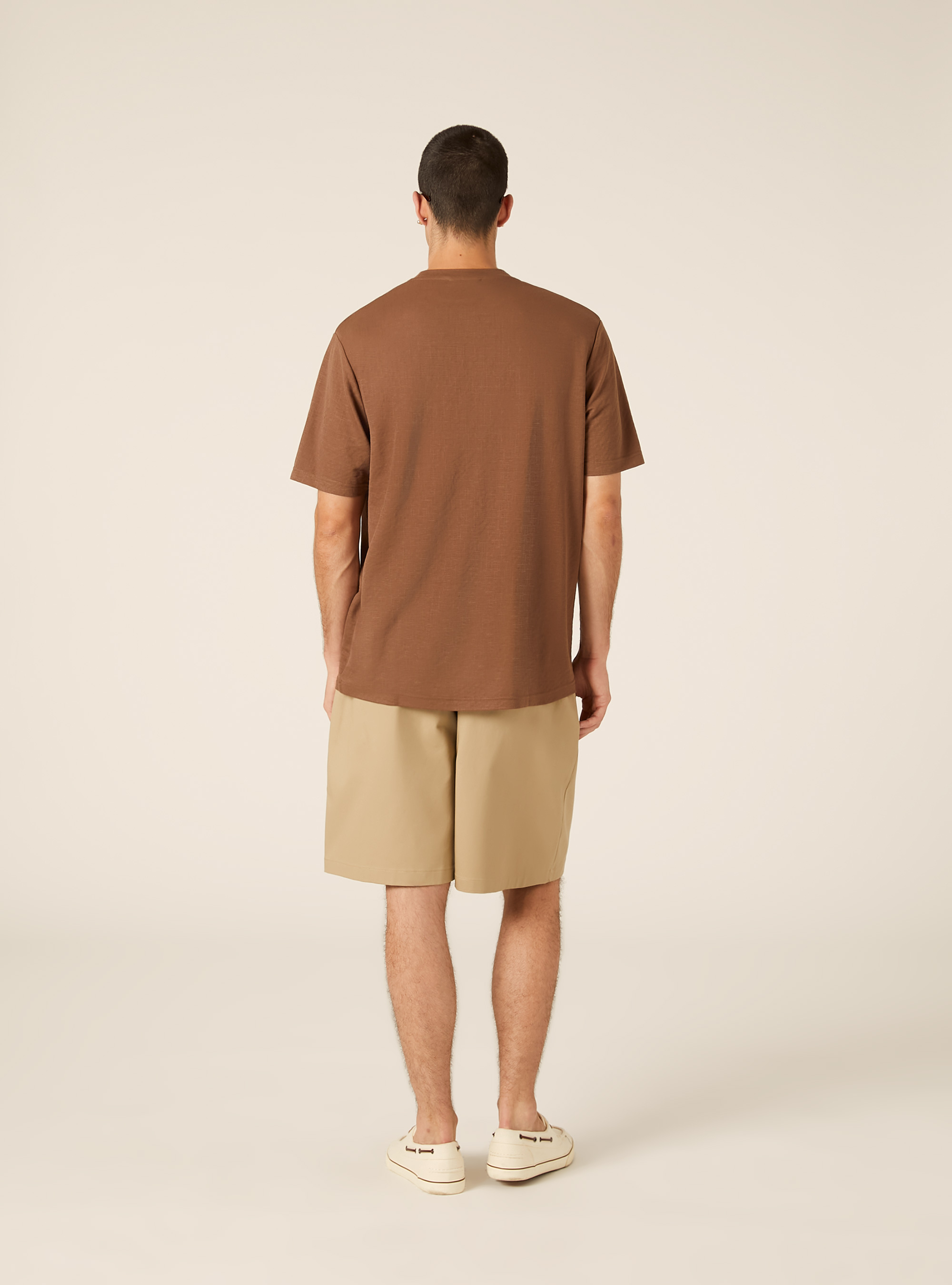 Boxy Fit Textured T-Shirt, BR2 BROWN MEDIUM