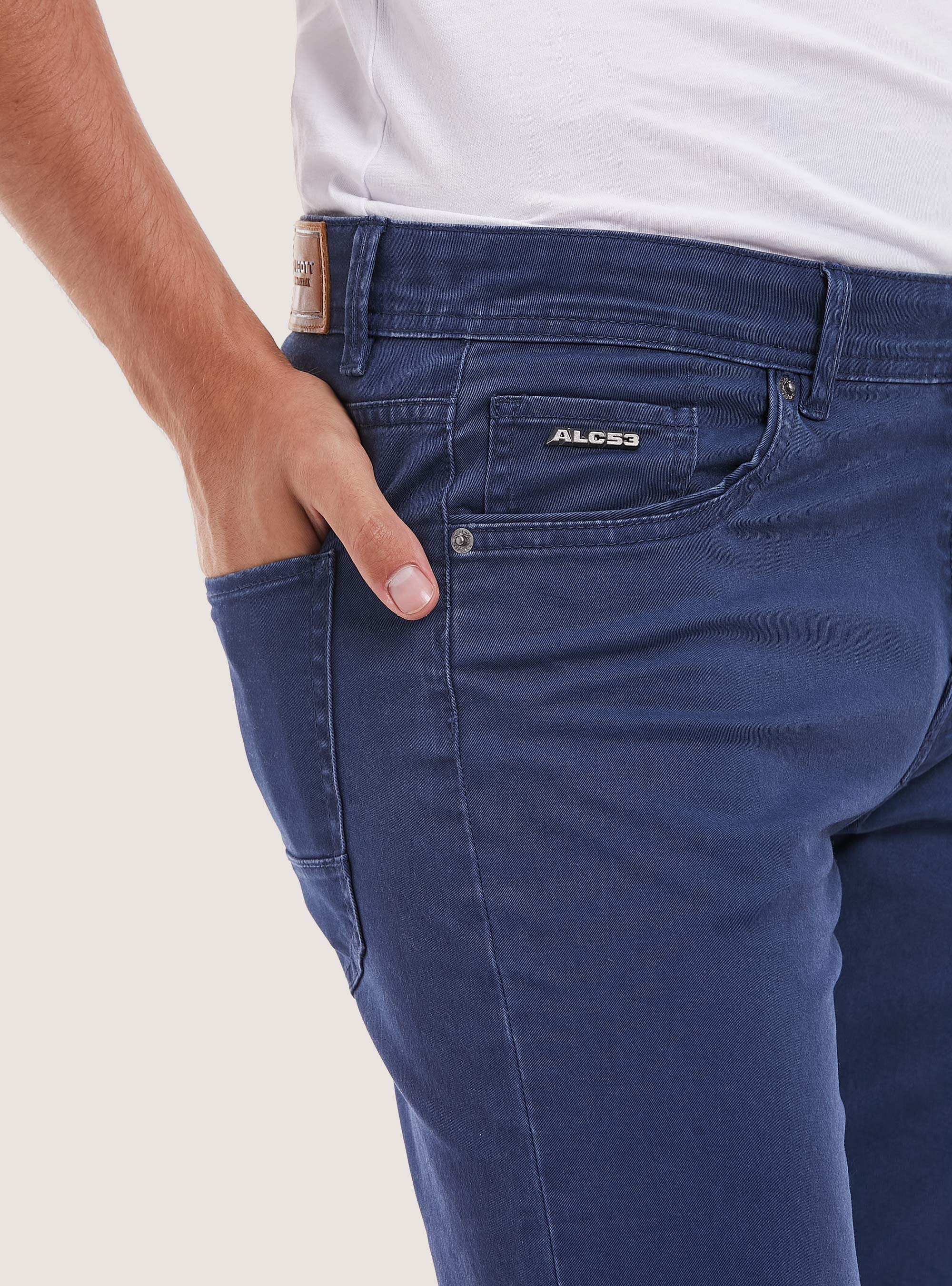 Recycled cotton skinny fit trousers, RY2 ROYALE MEDIUM