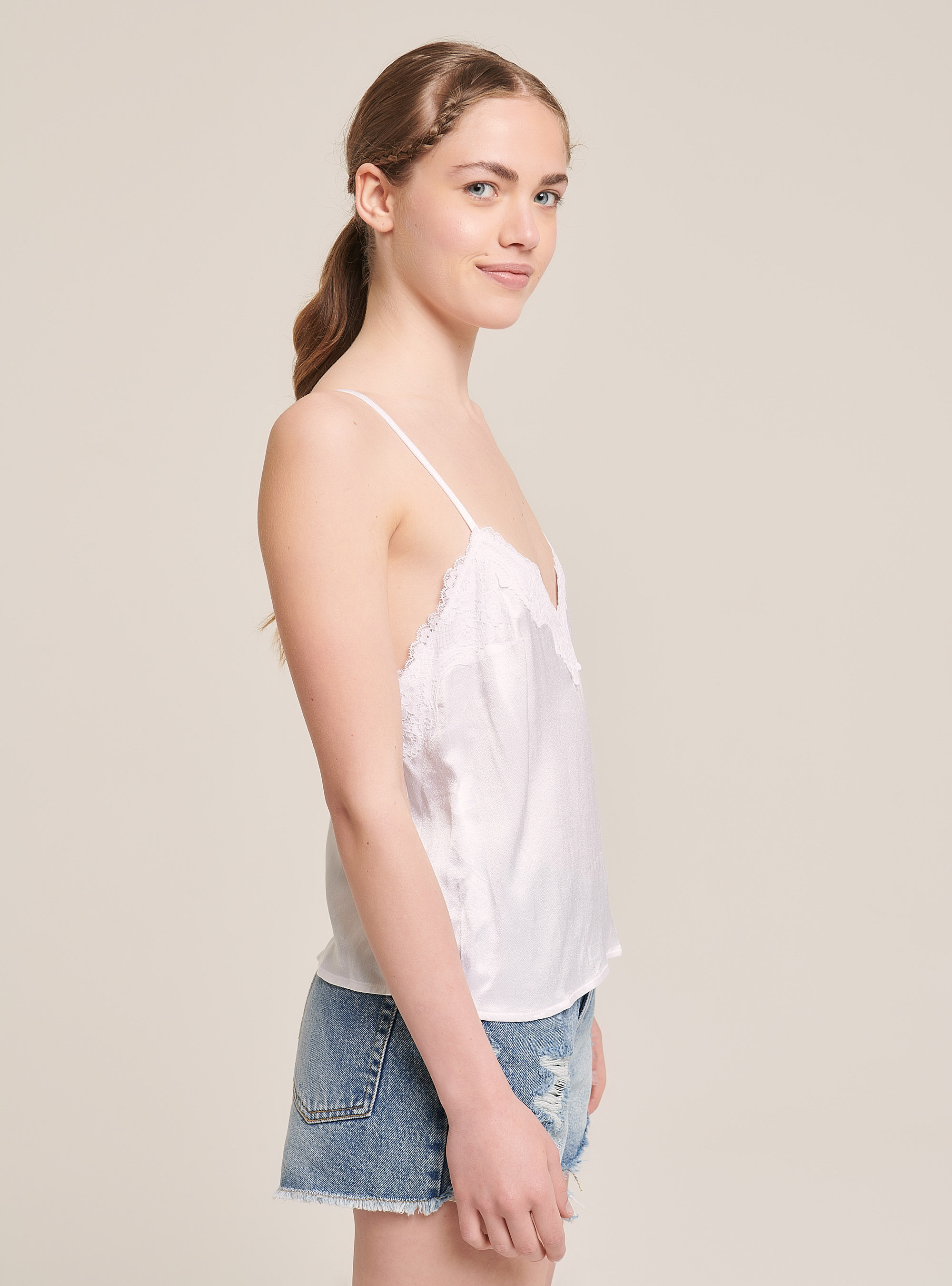 Haut de lingerie en dentelle, C099 WHITE