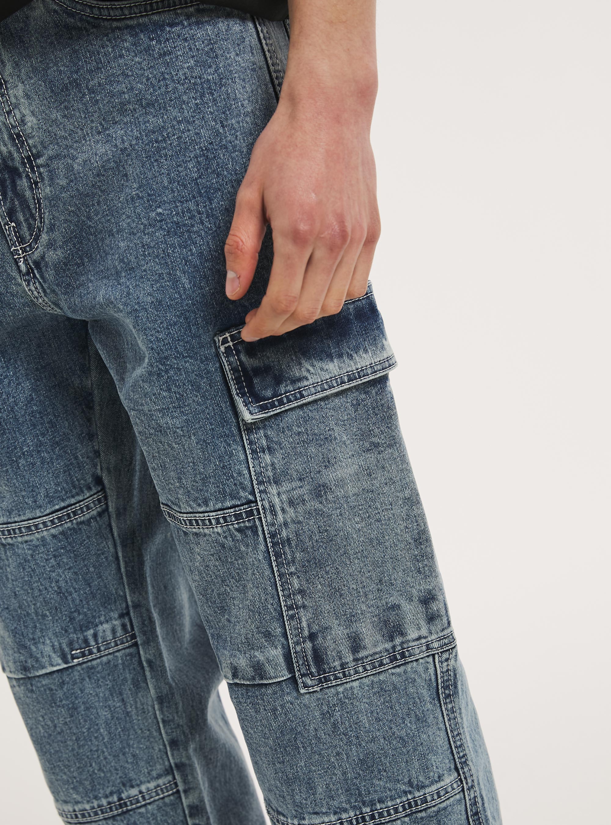 Cargo jeans, D002 MEDIUM DARK BLUE