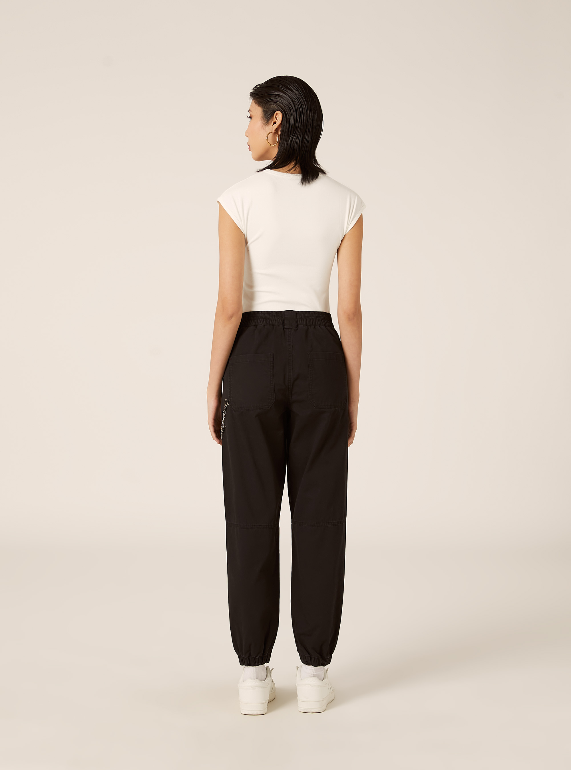 Pantaloni jogger con catena, BK1 BLACK