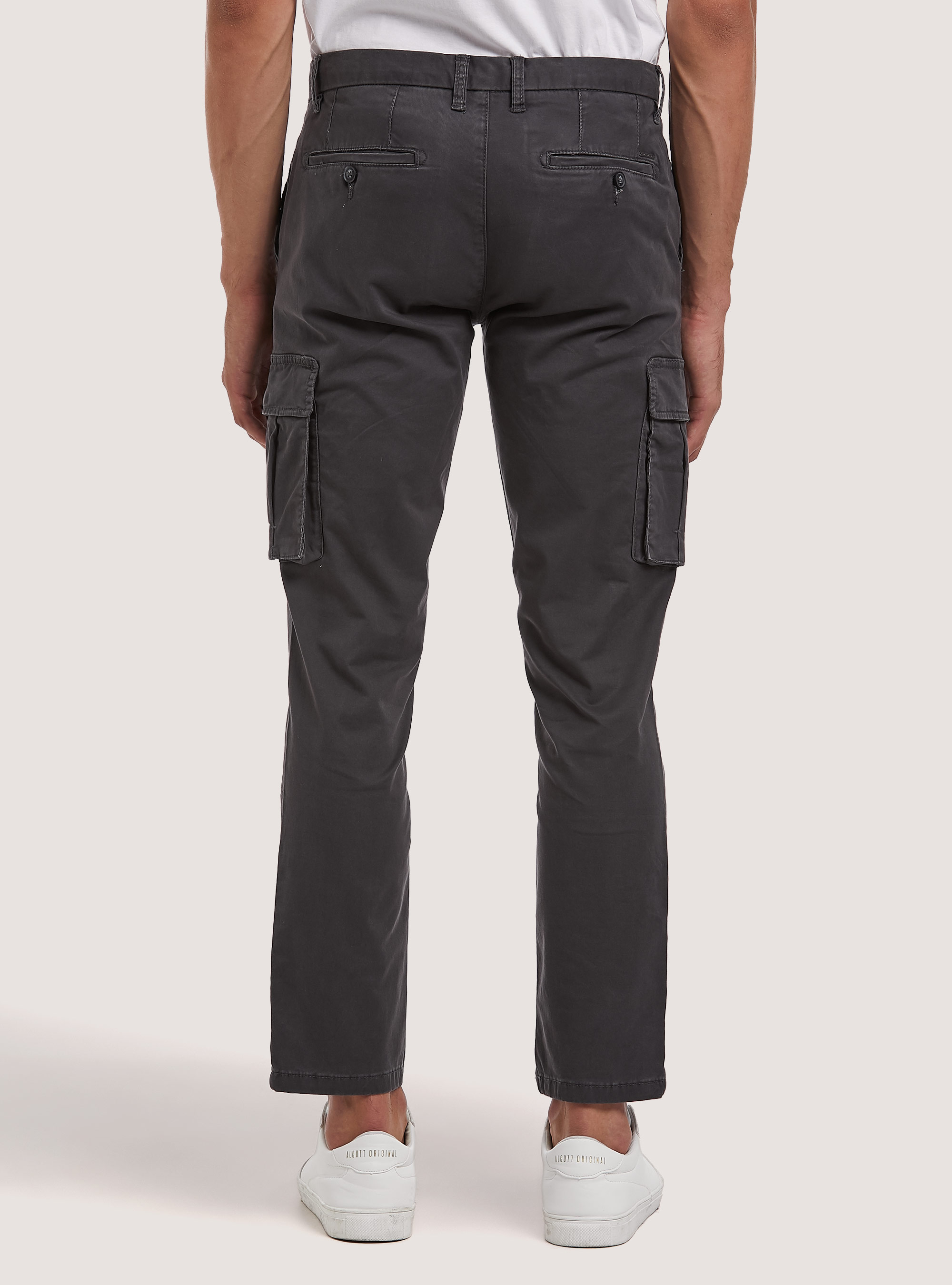 Pantalon cargo en coton, GY1 GREY DARK