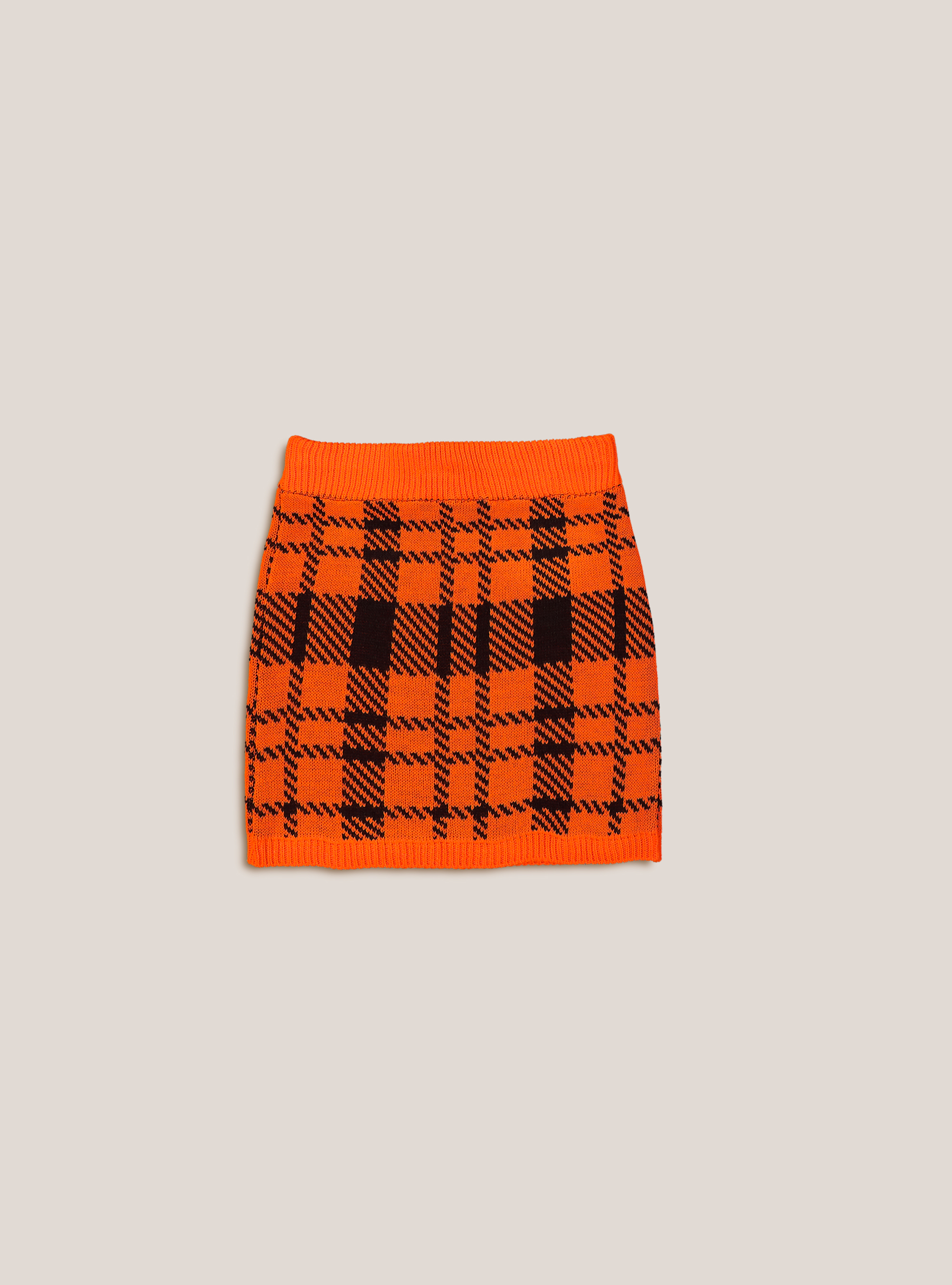Gonna in maglia fantasia tartan, OR1 DARK ORANGE