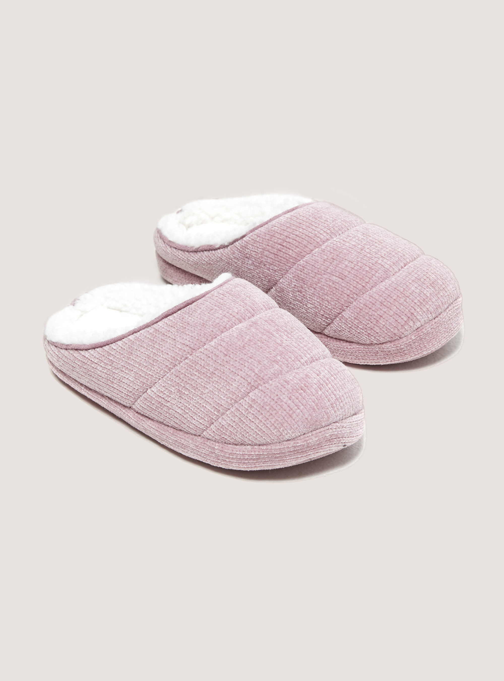 Pantofole con interno in eco pelliccia, PINK