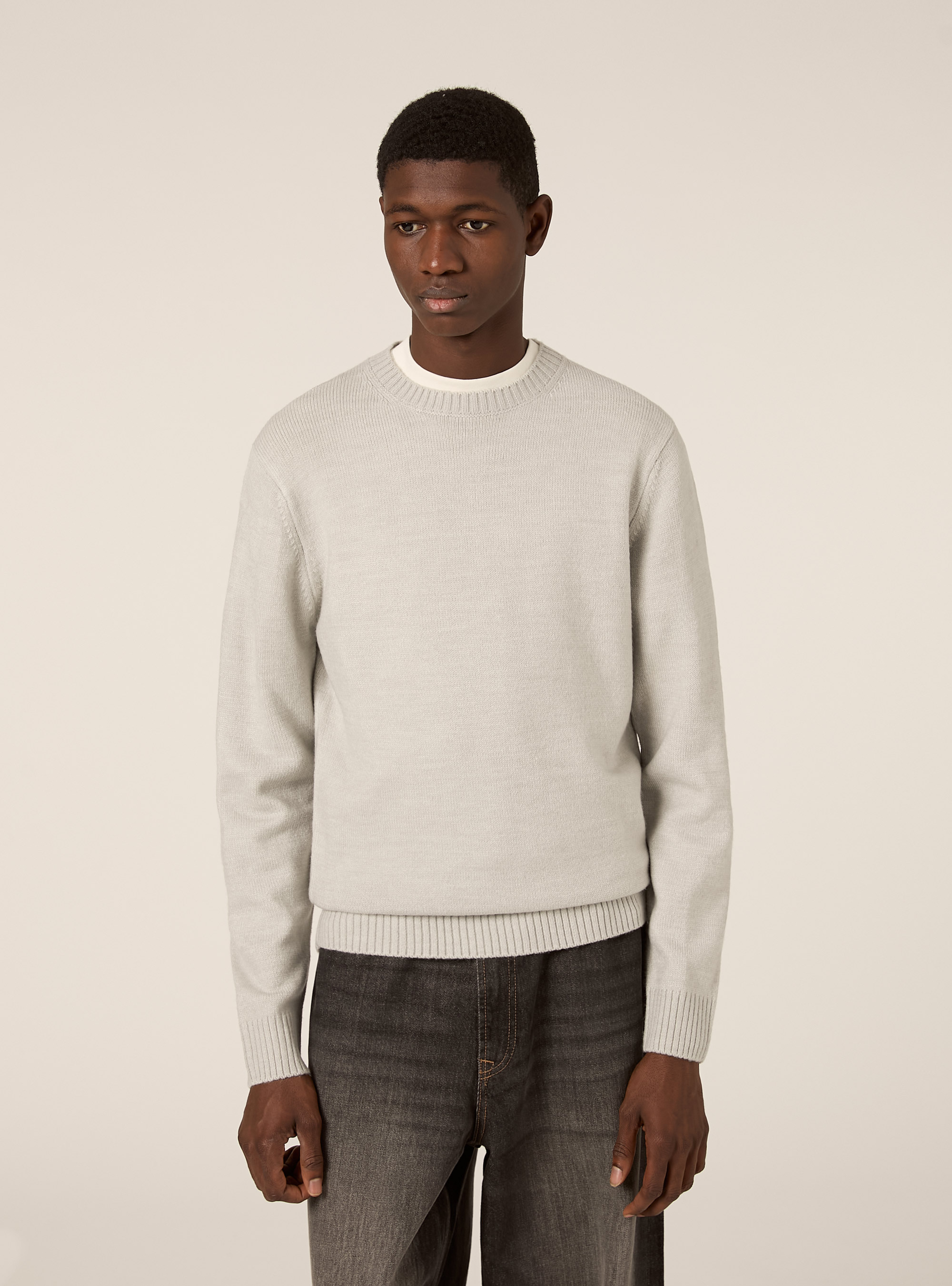 Maglione girocollo, MGY3 GREY MEL LIGHT