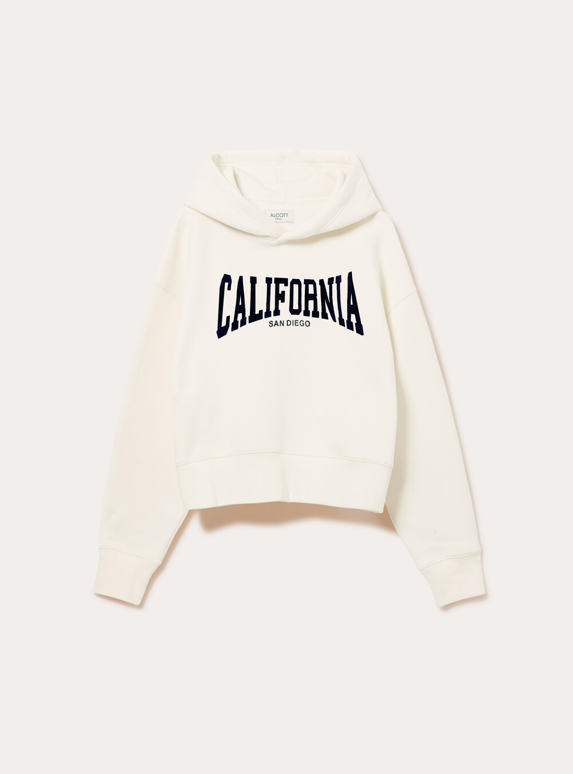 Felpa boxy con cappuccio e stampa city, WH2 WHITE