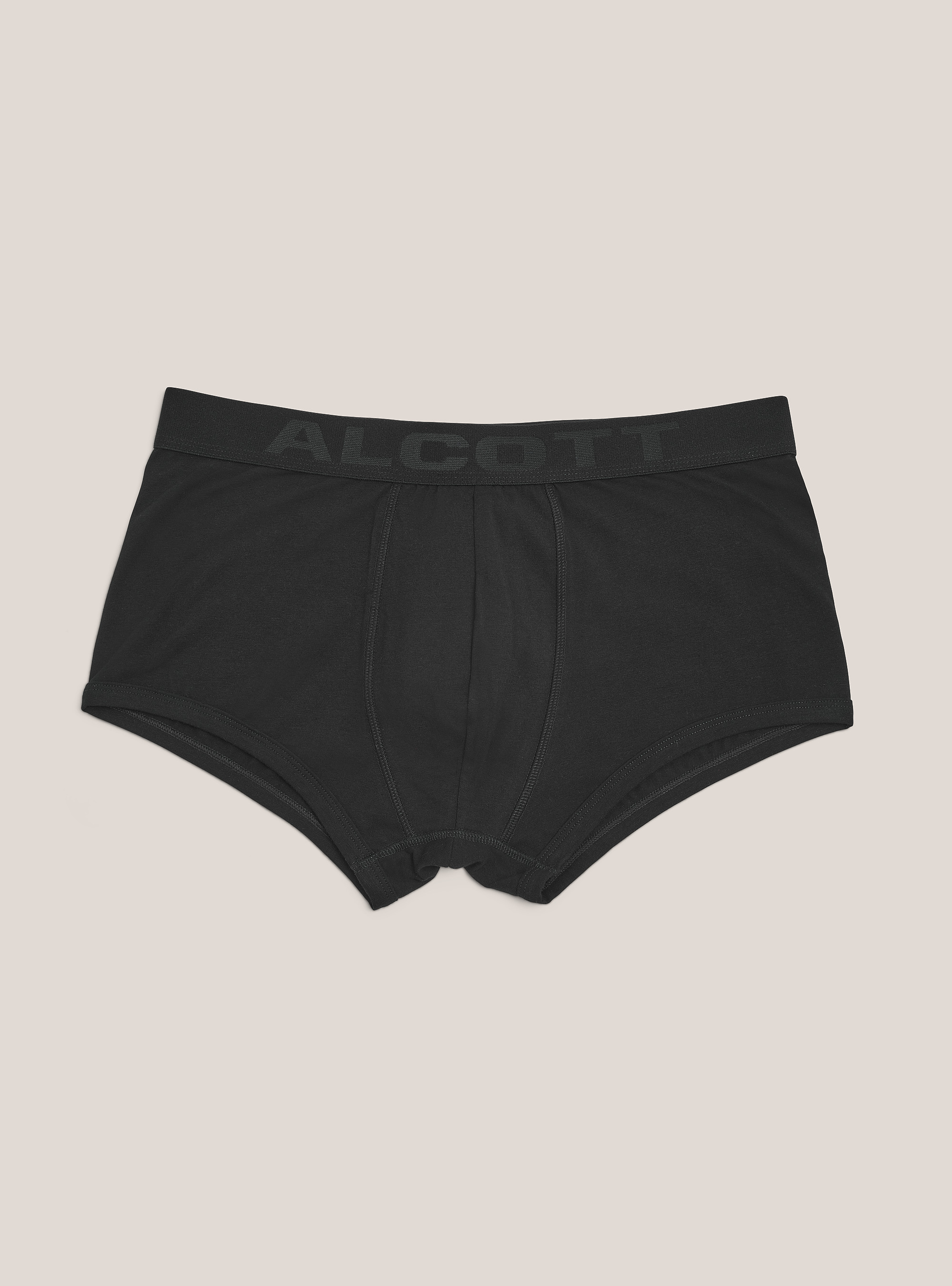 Stretch cotton boxer shorts with logo, BLACK
