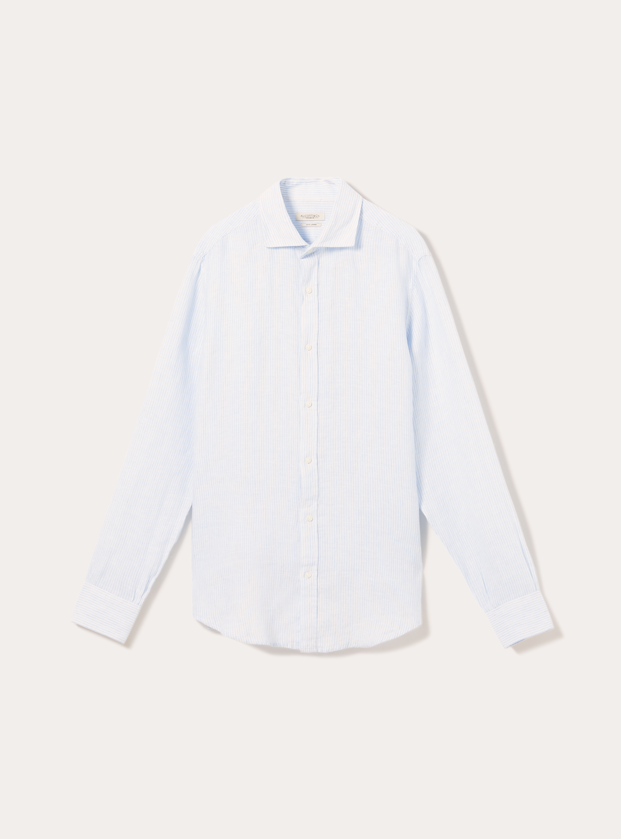 Pure linen striped shirt, AZ3 AZURE LIGHT