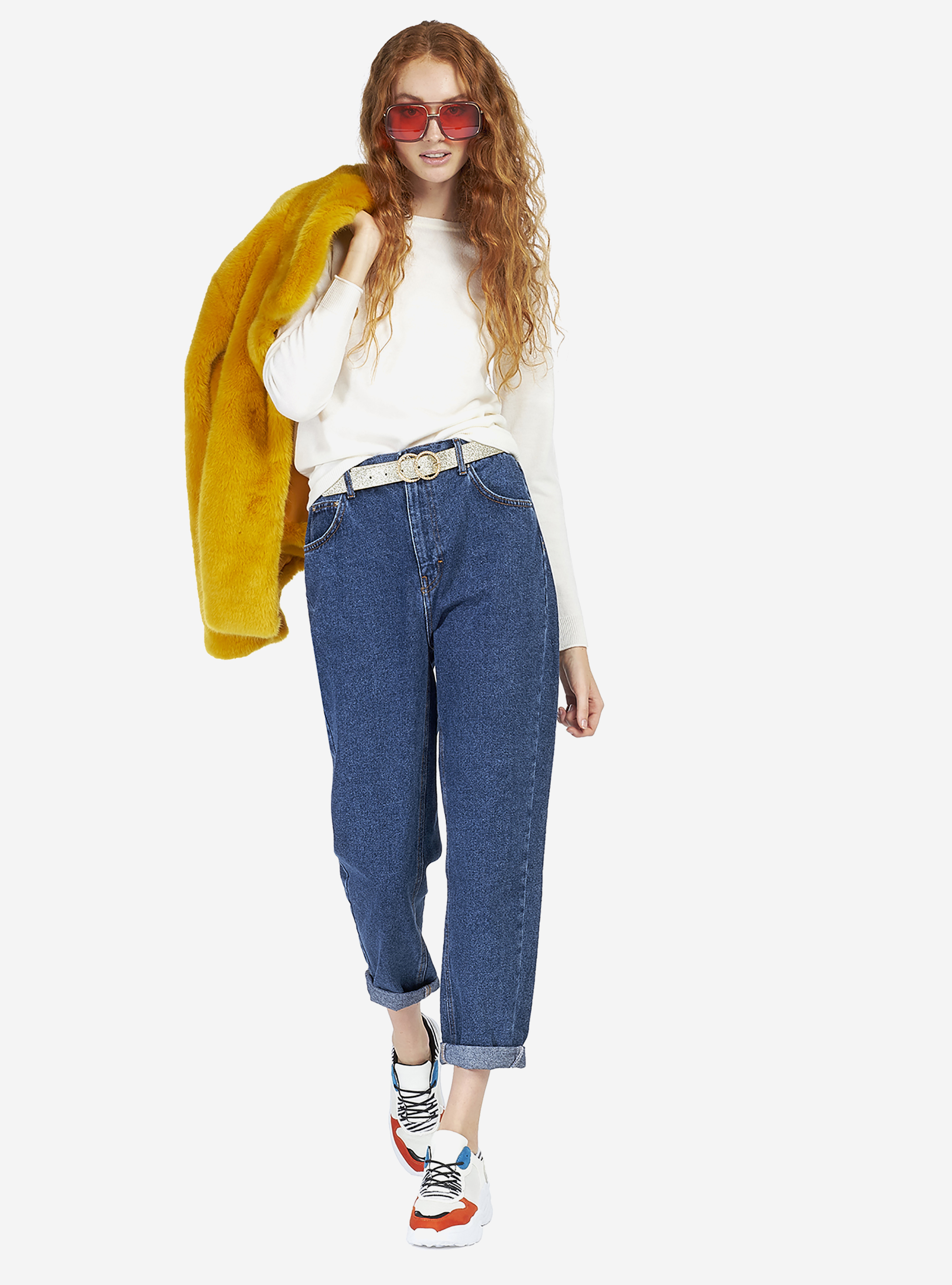 Pullover girocollo basic, BIANCO SPORCO