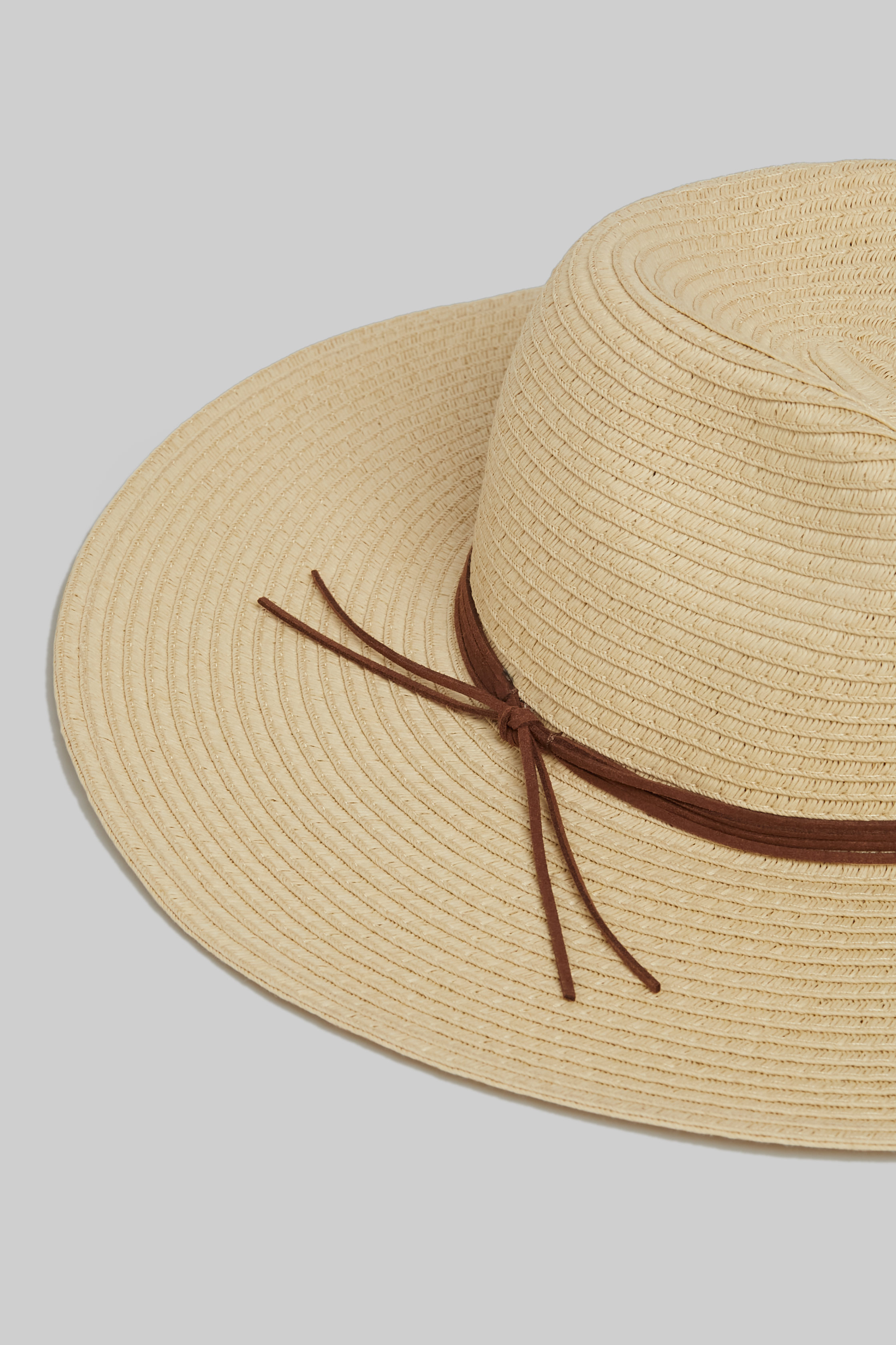 Cappello effetto rafia con fiocco, WH2 WHITE