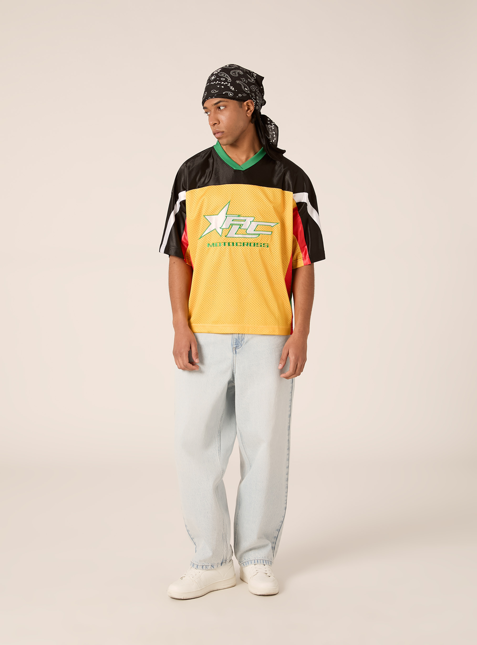 T-shirt Football avec &eacute;cussons, YE2 YELLOW MEDIUM