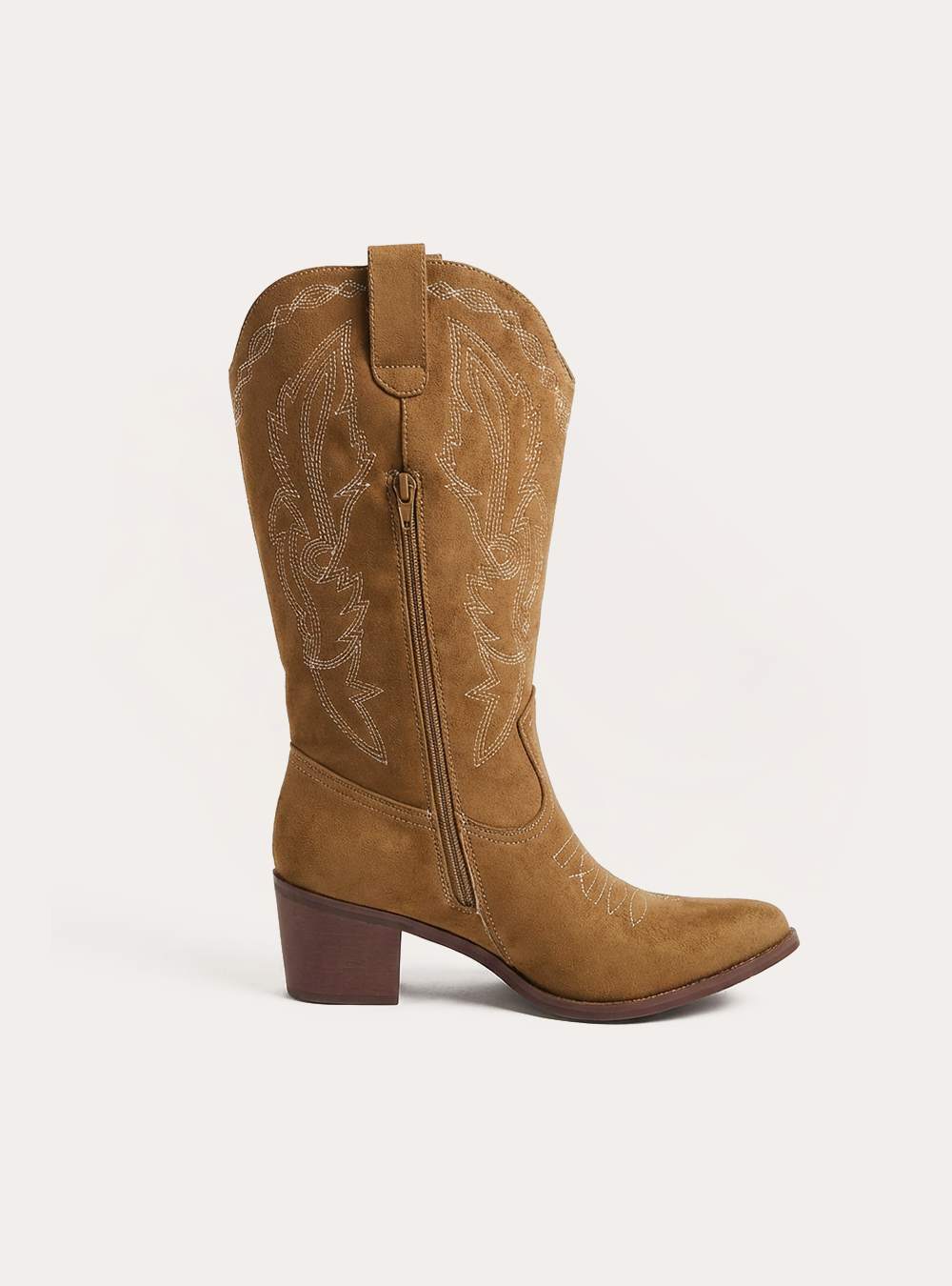 Camperos boots with embroidery, BR3 BROWN LIGHT