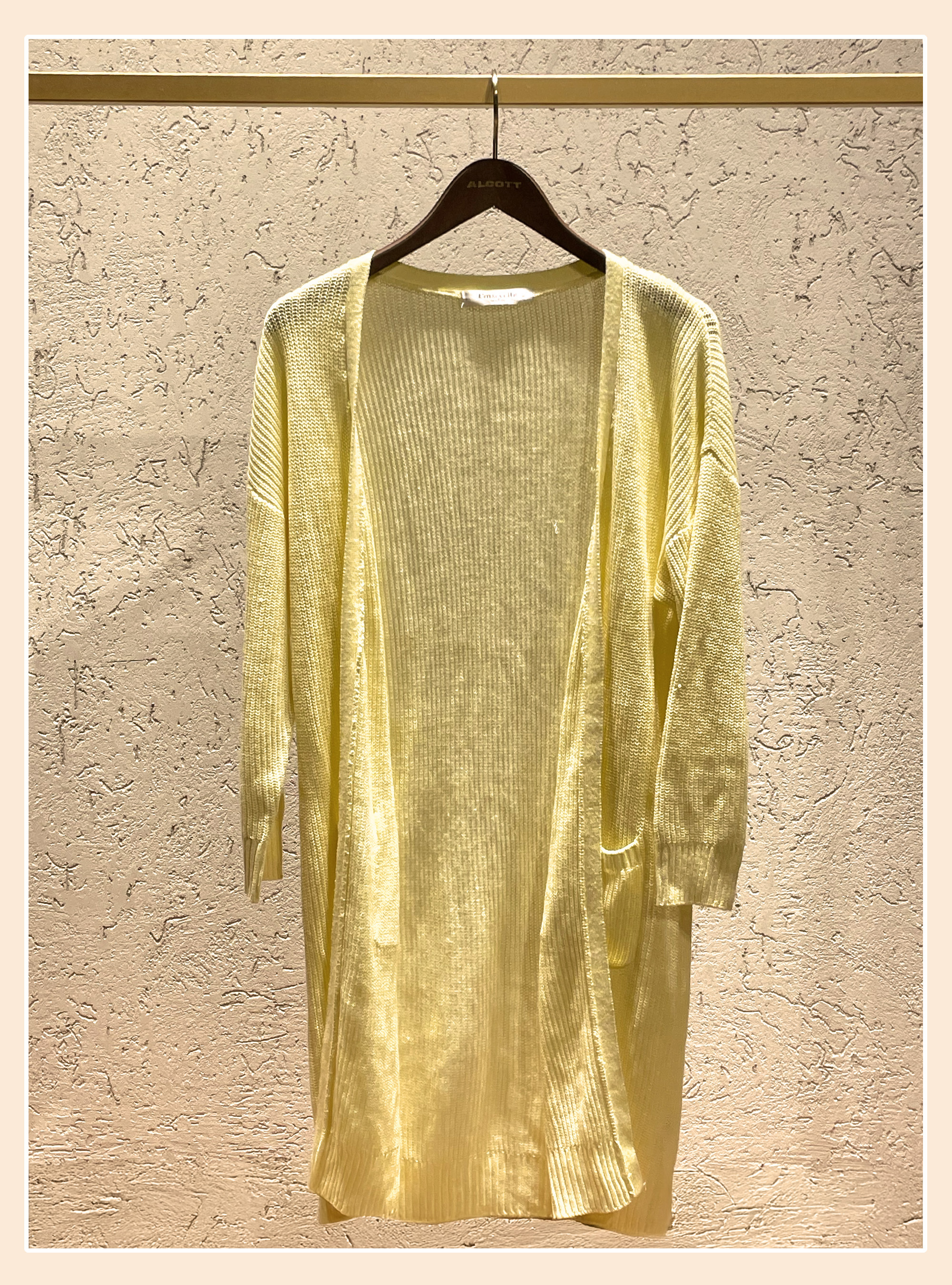 Open long cardigan, YELLOW
