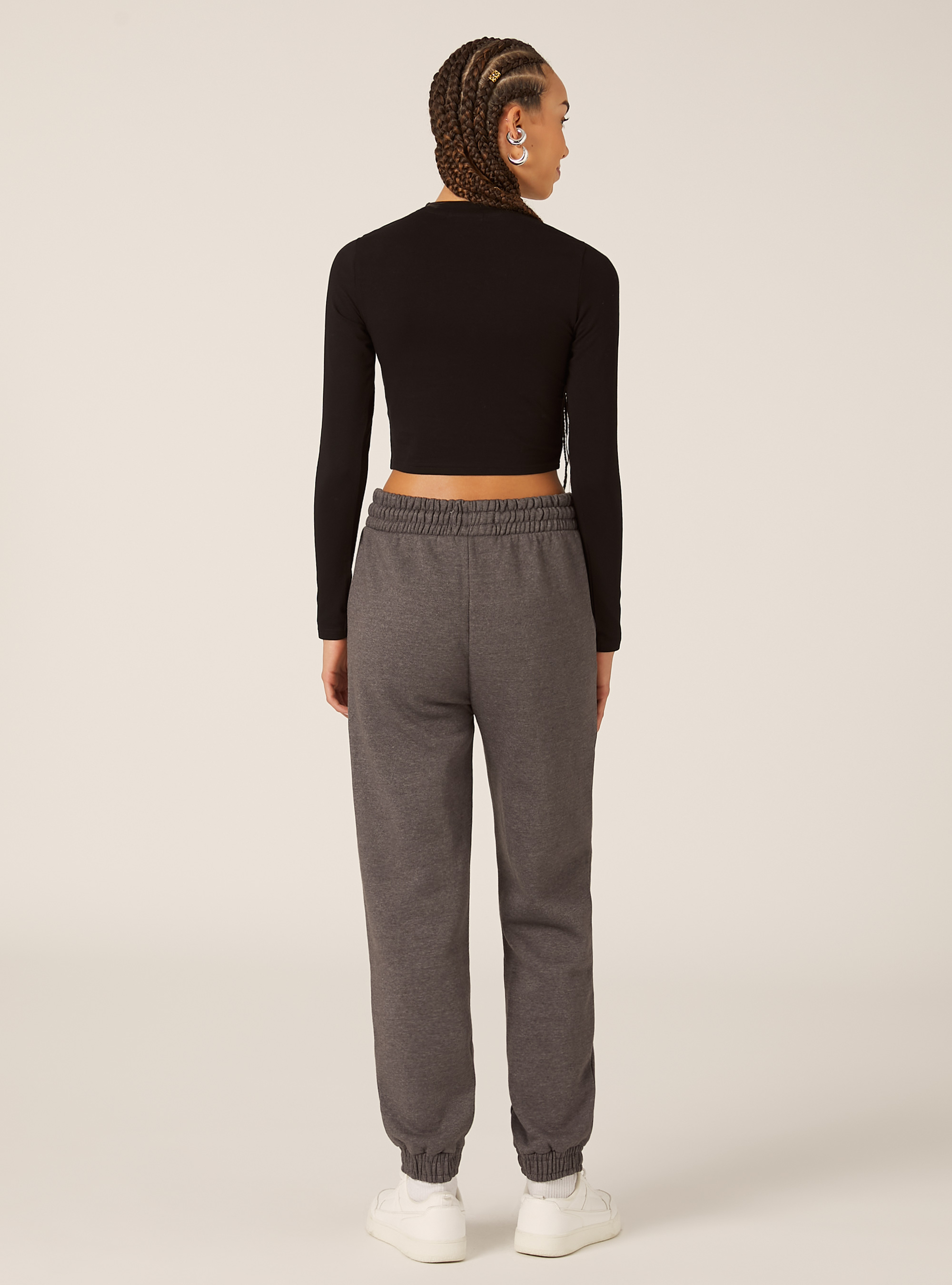 Pantalones jogger de felpa, MGY1 GREY MEL DARK