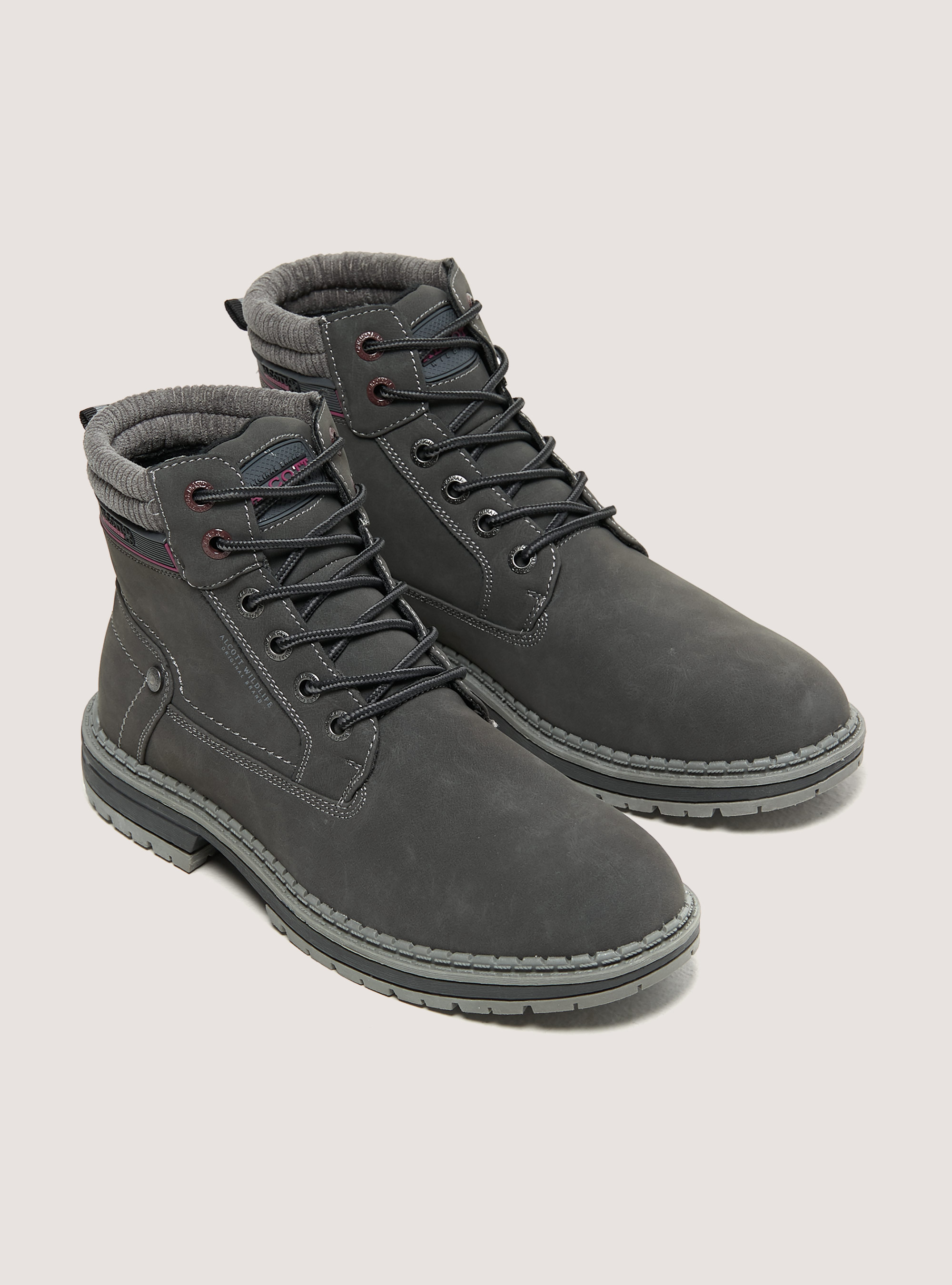 Scarpe mountains con stringhe, GRIGIO