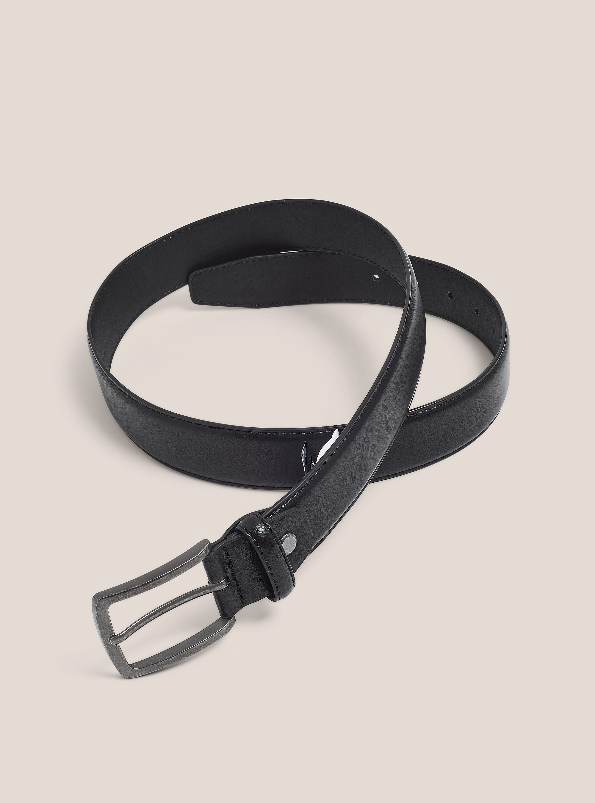 Leather effect belt, BLACK