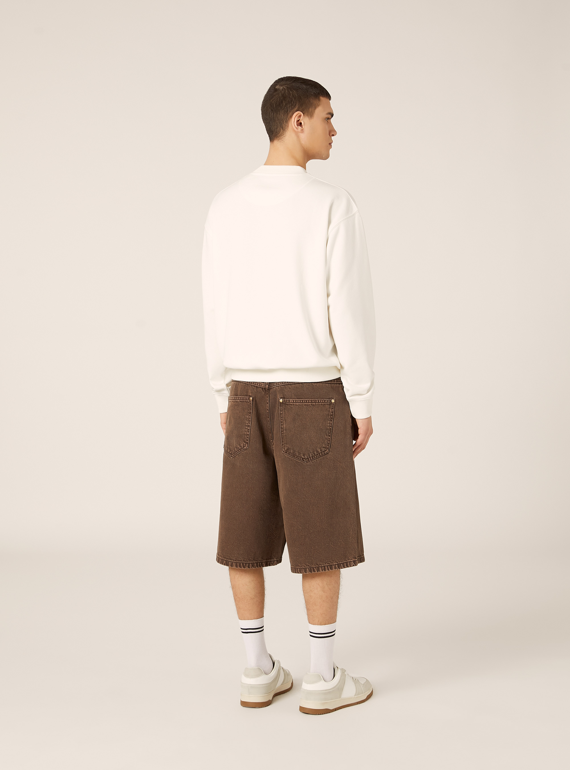 Boxy fit crew neck sweatshirt, WH2 WHITE