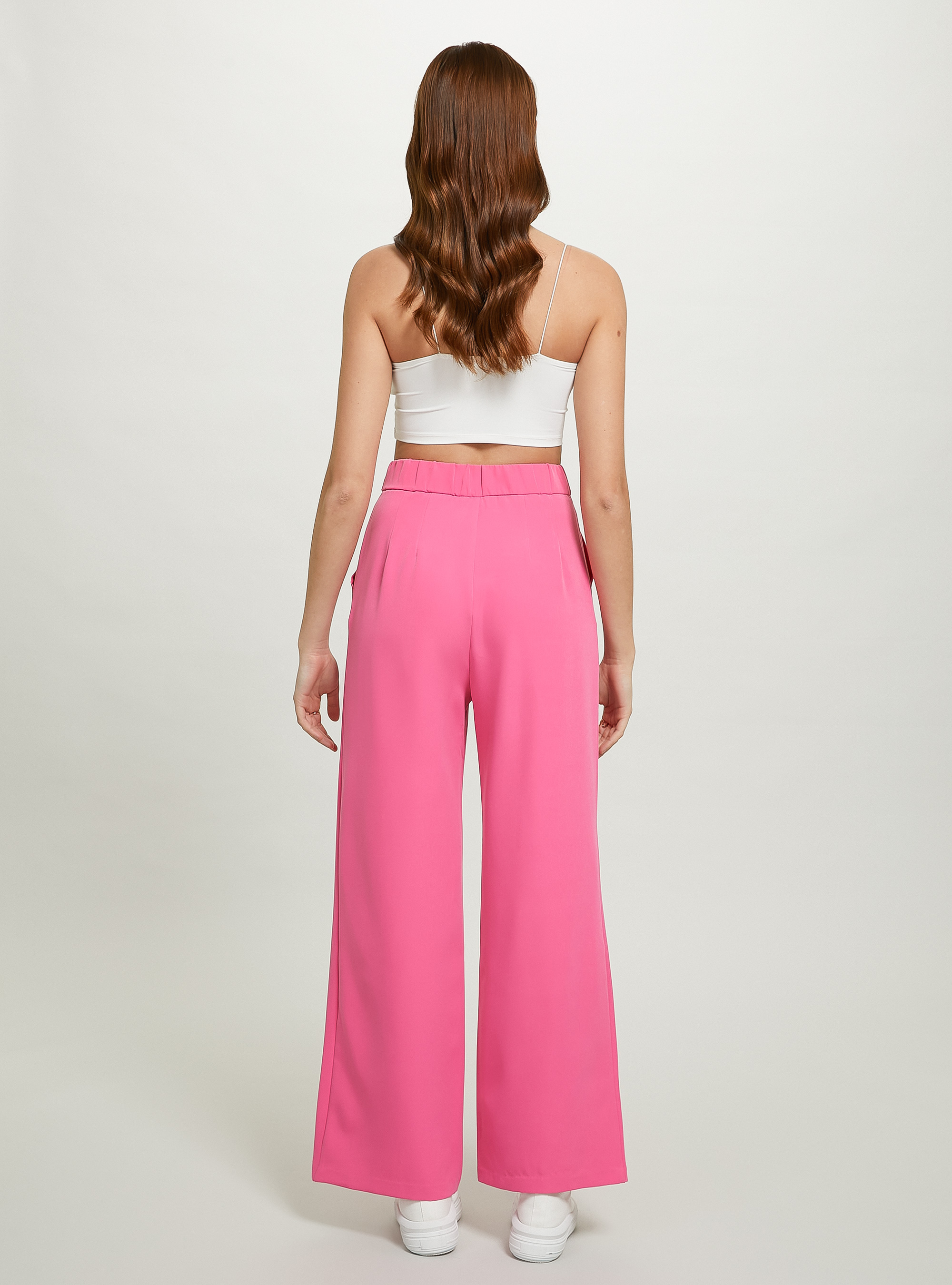 Pantal&oacute;n ancho con pliegues, FX2 FUXIA MEDIUM