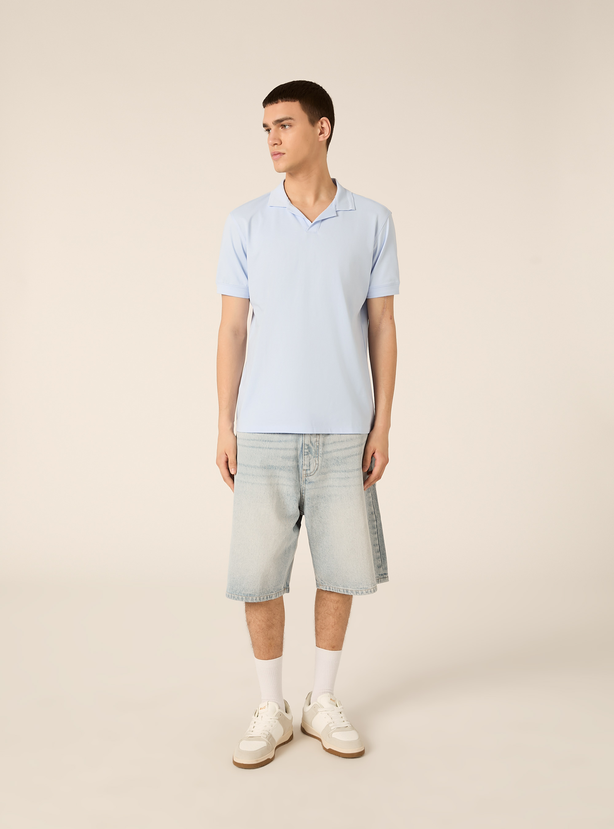 AIRES stretch piqu&eacute; polo shirt, AZ3 AZURE LIGHT