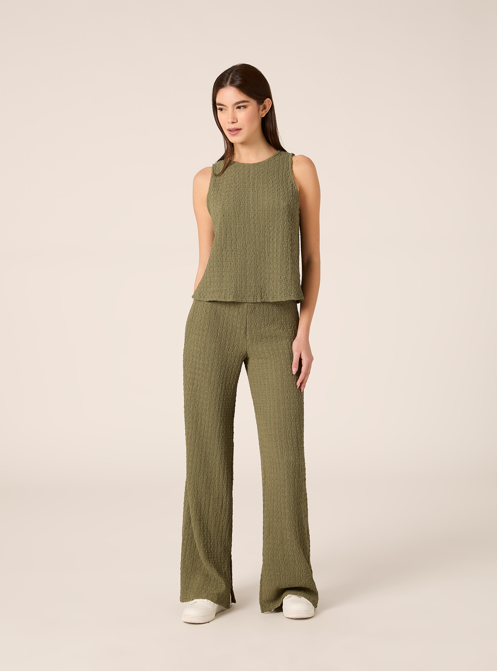 Pantaloni in tessuto waffle, KY2 KAKY MEDIUM